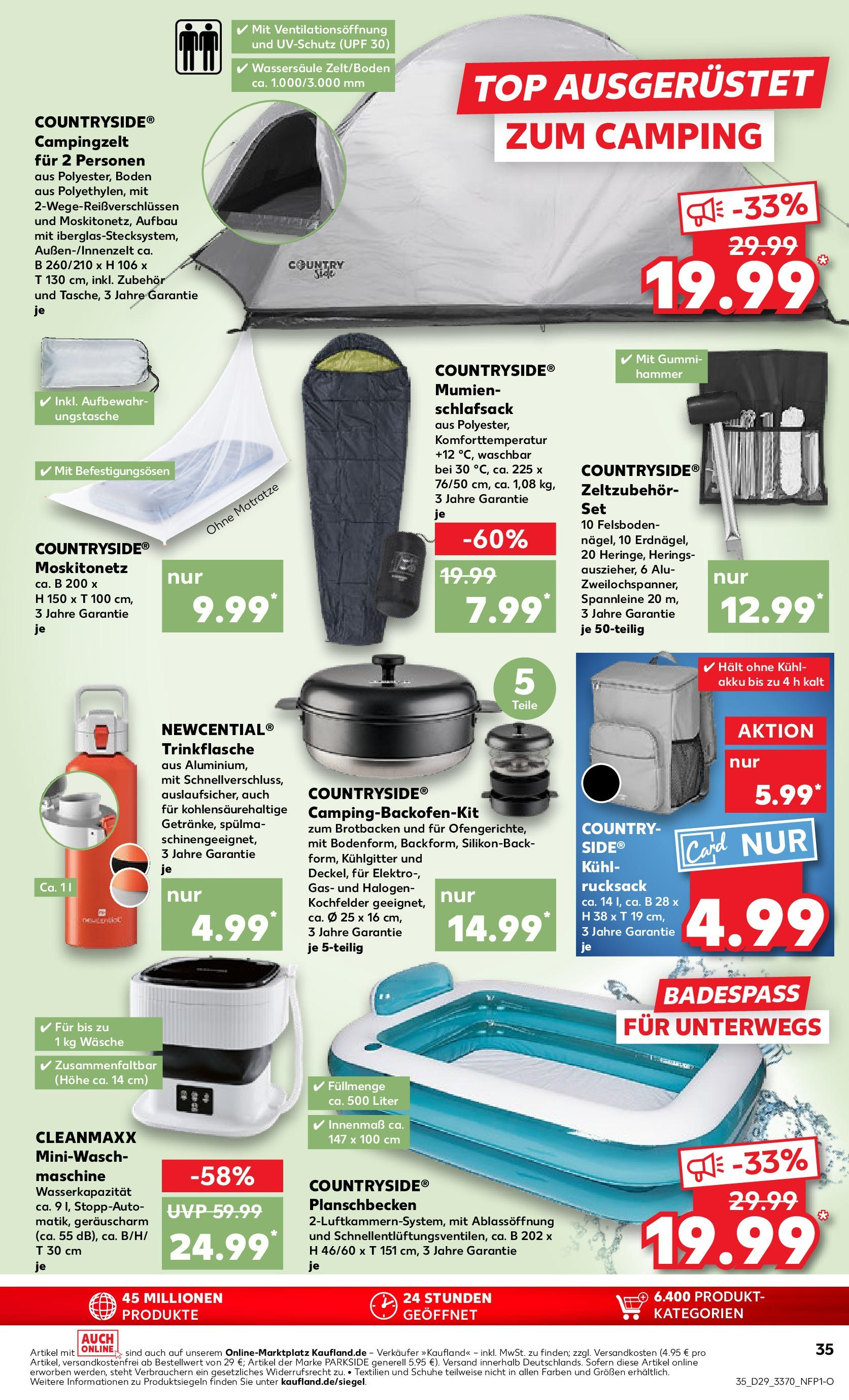 Prospekt Kaufland ab 16.07.2025 » Angebote Online zum Blättern | Seite: 35 | Produkte: Top, Matratze, Schlafsack, Rucksack