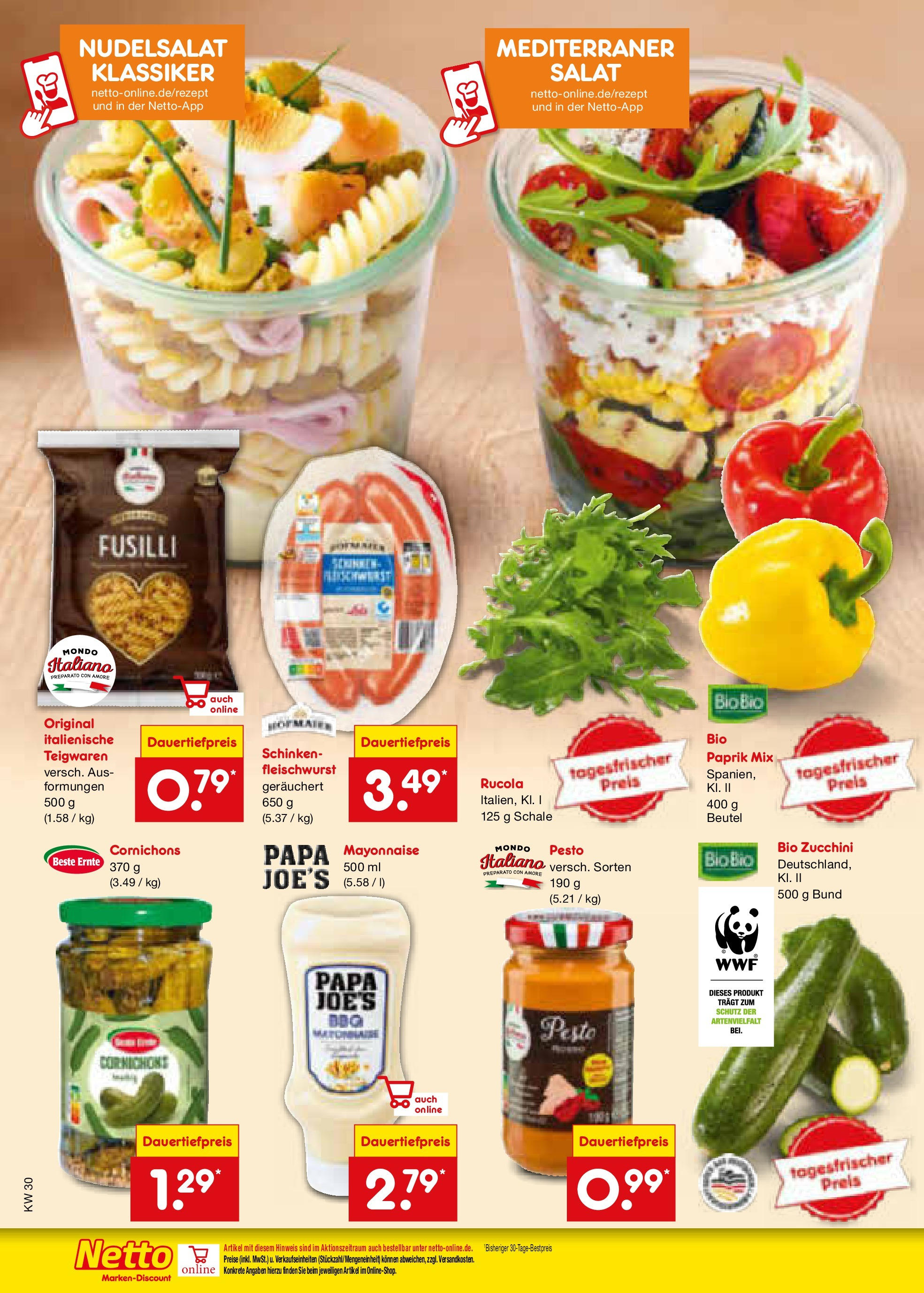 Netto Marken-Discount prospekt Bad Friedrichshall	 (ab 21.07.2025) » Angebote | Seite: 54 | Produkte: Mayonnaise, Schinken, Zucchini, Salat