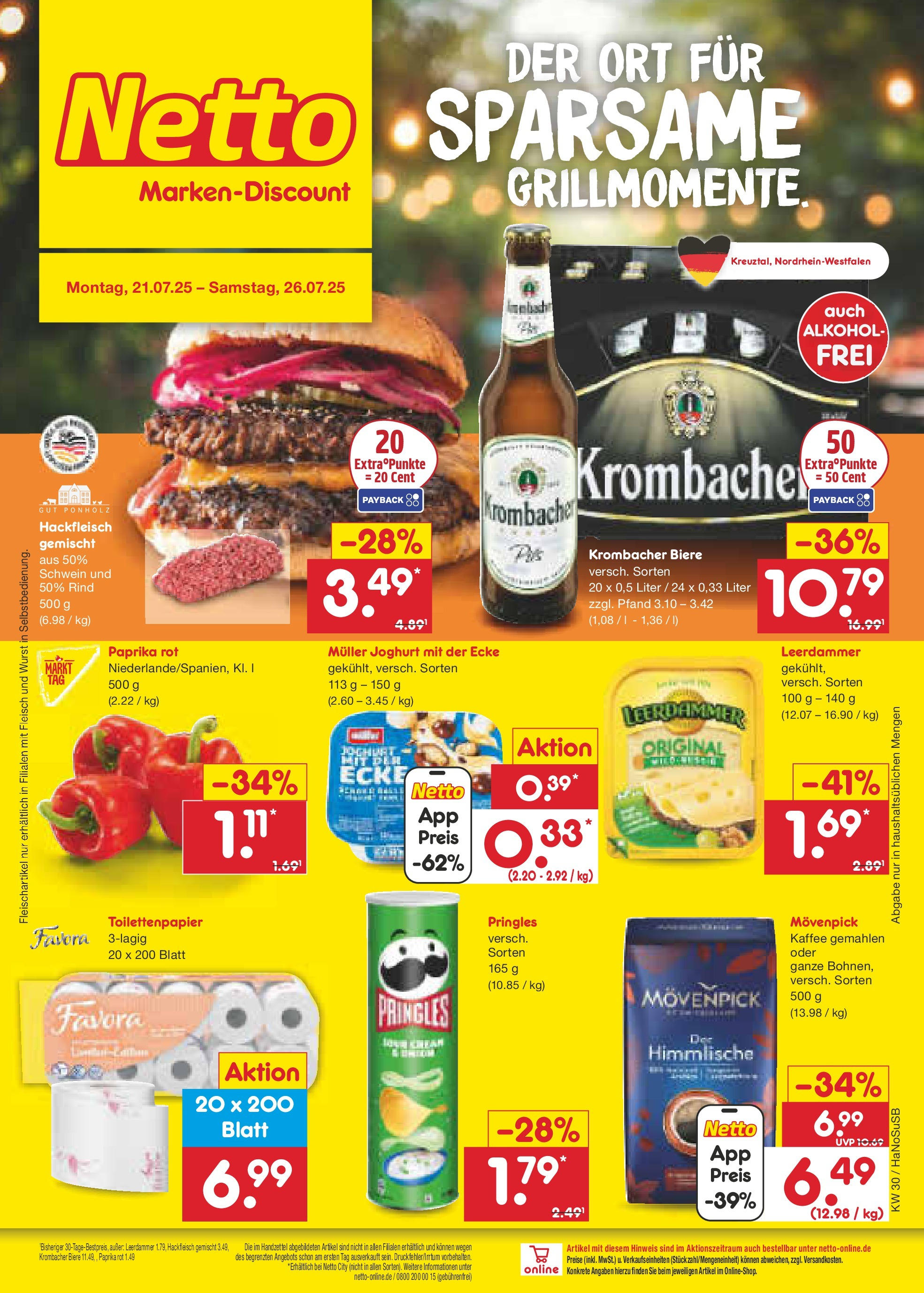 Netto Marken-Discount prospekt Schwerte-Geisecke (ab 21.07.2025) » Angebote | Seite: 1 | Produkte: Paprika rot, Wurst, Fleisch, Hackfleisch Netto Marken-Discount prospekt Schwerte-Geisecke (ab 21.07.2025) » Angebote | Seite: 1 | Produkte: Paprika rot, Wurst, Fleisch, Hackfleisch