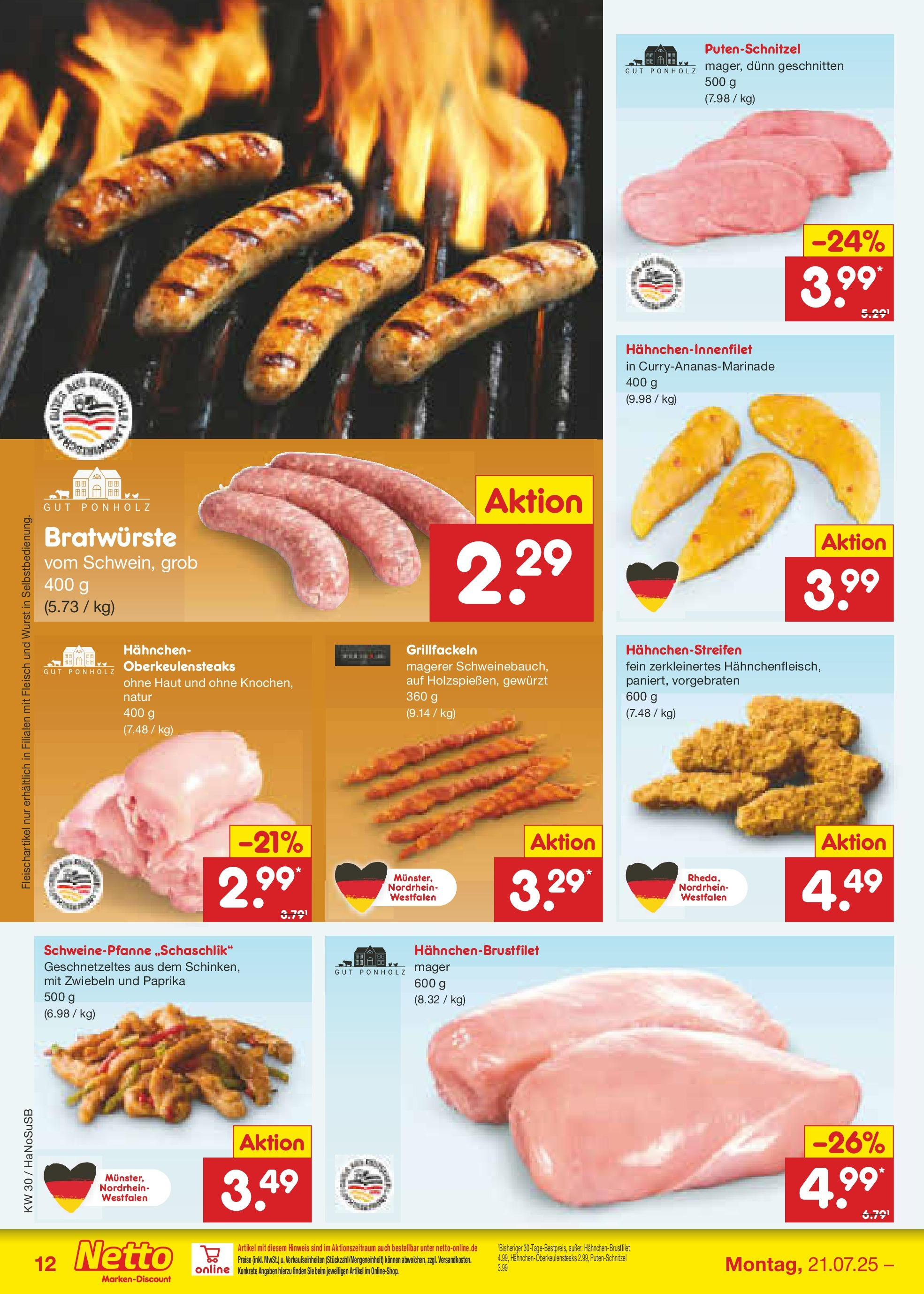 Netto Marken-Discount prospekt Schwerte-Geisecke (ab 21.07.2025) » Angebote | Seite: 16 | Produkte: Zwiebeln, Putenschnitzel, Wurst, Fleisch Netto Marken-Discount prospekt Schwerte-Geisecke (ab 21.07.2025) » Angebote | Seite: 16 | Produkte: Zwiebeln, Putenschnitzel, Wurst, Fleisch