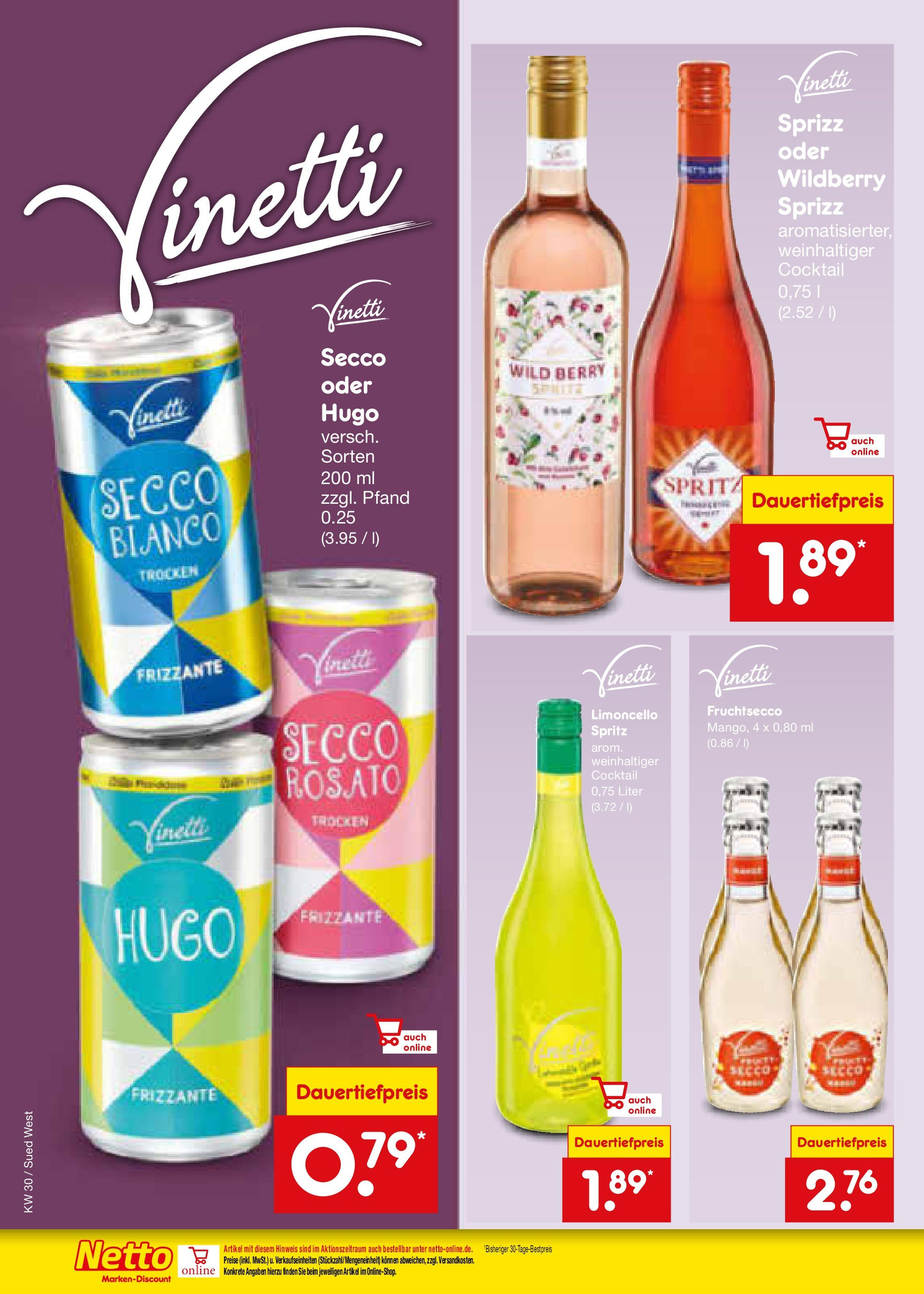 Netto Marken-Discount prospekt Bad Friedrichshall	 (ab 21.07.2025) » Angebote | Seite: 28 | Produkte: Fruchtsecco, Limoncello, Hugo