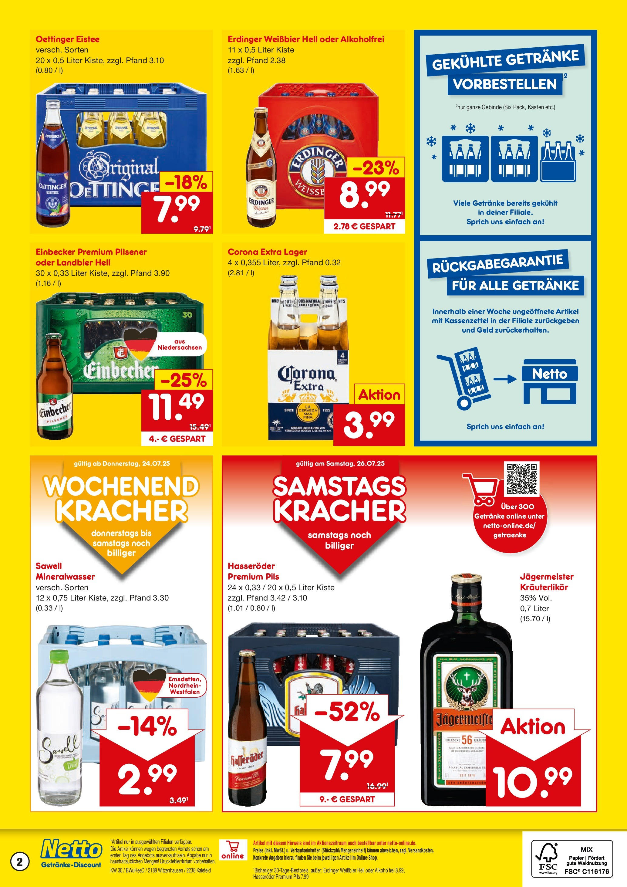 Netto Marken-Discount prospekt Witzenhausen	 (ab 21.07.2025) » Angebote | Seite: 2 | Produkte: Pils, Oettinger, Mineralwasser, Zitrone