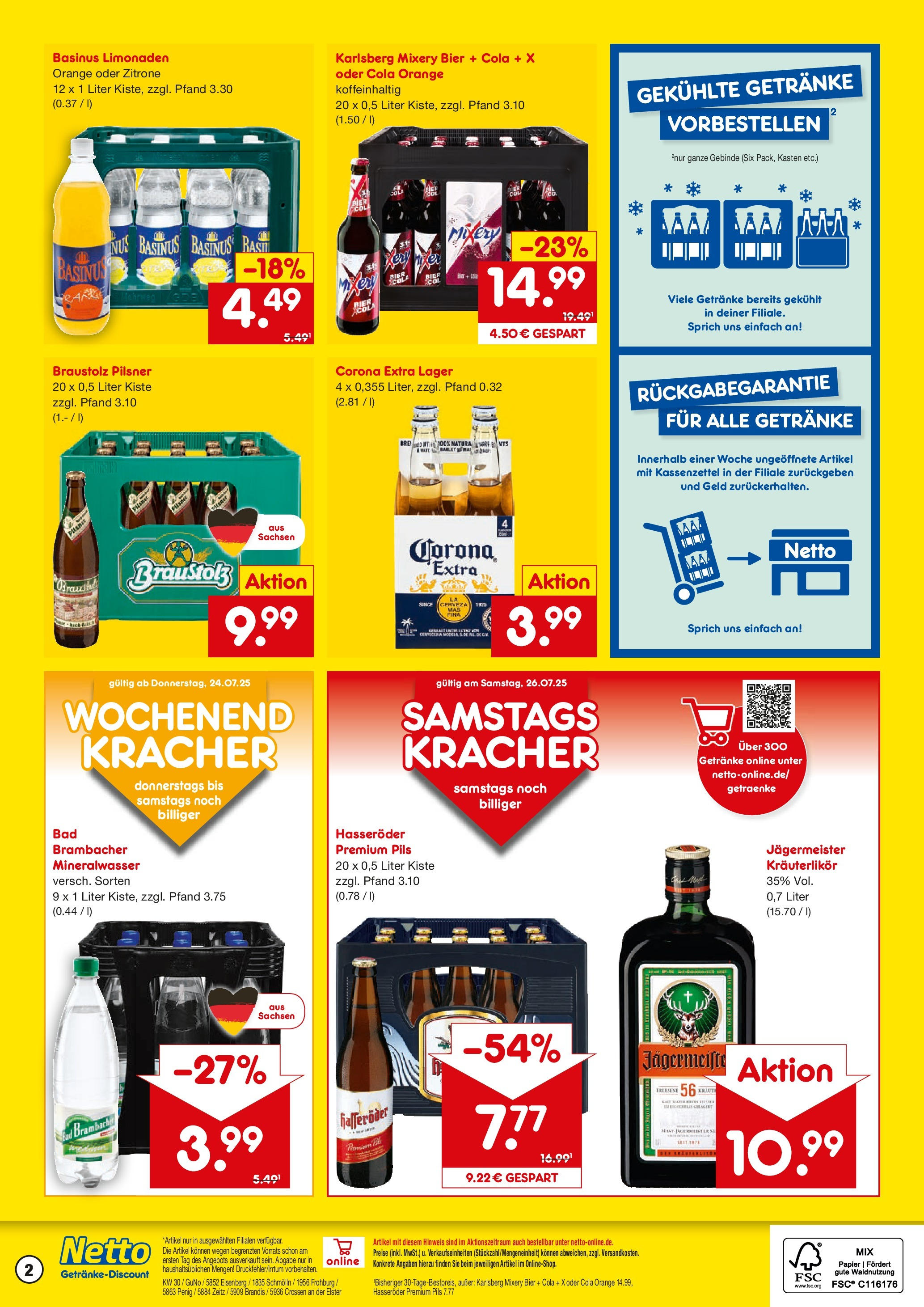 Netto Marken-Discount prospekt Crossen An Der Elster	 (ab 21.07.2025) » Angebote | Seite: 2 | Produkte: Cola, Zitrone, Mixery, Hasseröder