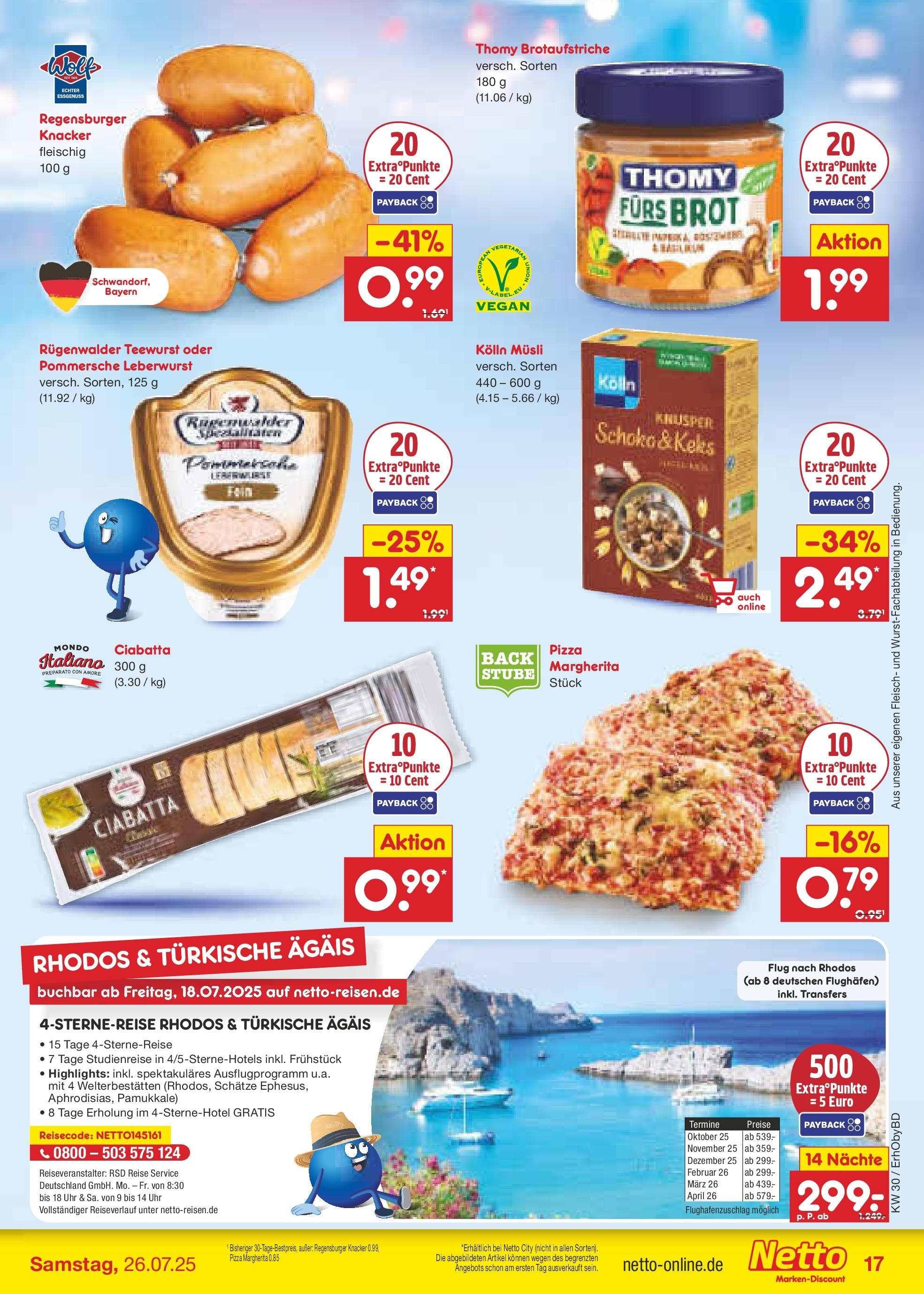 Netto Marken-Discount prospekt Velden (ab 21.07.2025) » Angebote | Seite: 23 | Produkte: Musli, Brot, Pizza, Fleisch Netto Marken-Discount prospekt Velden (ab 21.07.2025) » Angebote | Seite: 23 | Produkte: Musli, Brot, Pizza, Fleisch