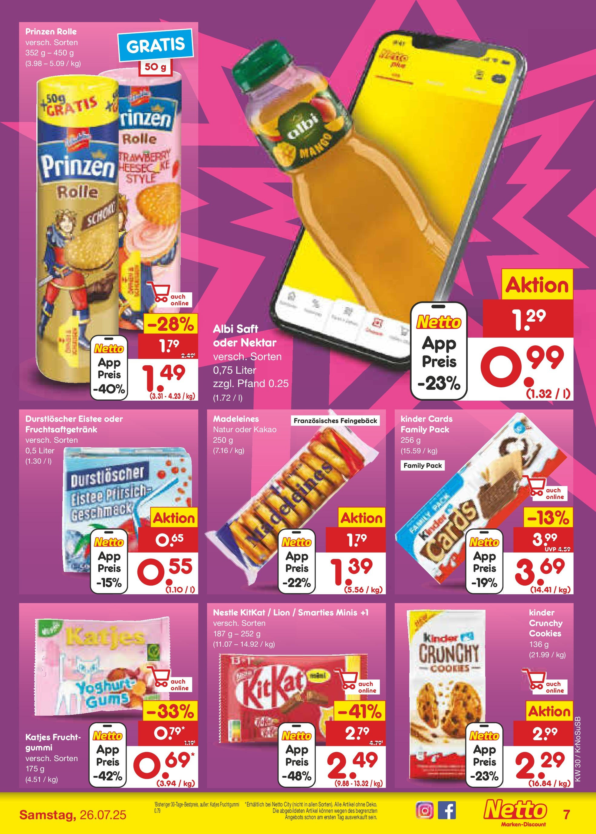 Netto Marken-Discount prospekt Duisburg	 (ab 21.07.2025) » Angebote | Seite: 7 | Produkte: Smarties, Katjes, Mango, Saft