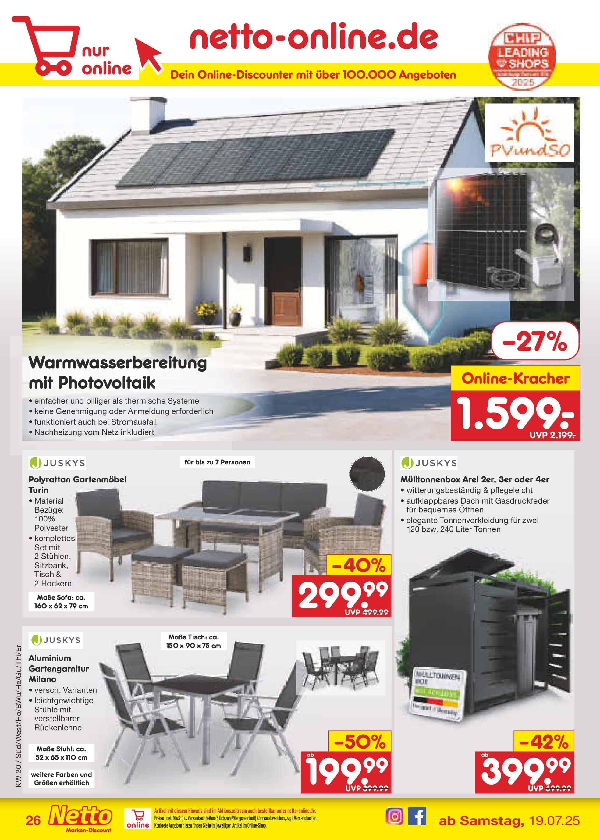 Netto Marken-Discount prospekt Bad Friedrichshall	 (ab 21.07.2025) » Angebote | Seite: 42 | Produkte: Sofa, Tisch, Stuhl, Gartenmöbel