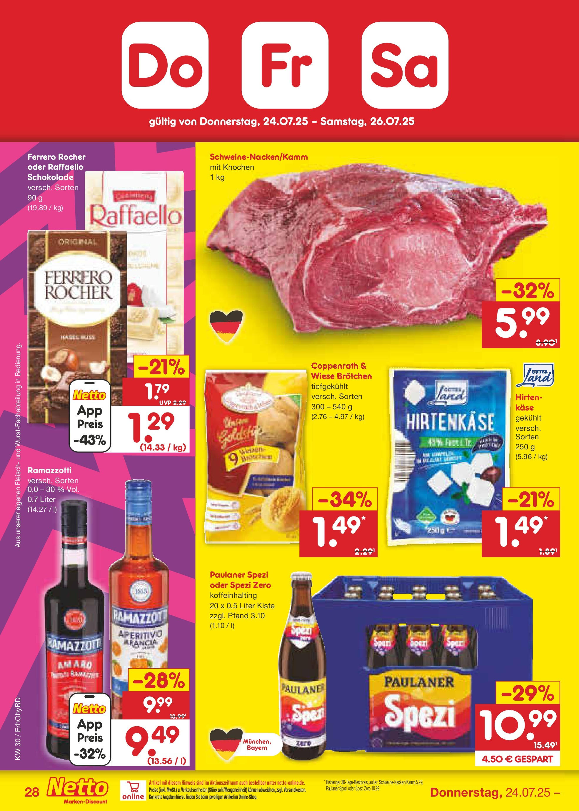 Netto Marken-Discount prospekt Velden (ab 21.07.2025) » Angebote | Seite: 46 | Produkte: Raffaello, Ferrero rocher, Paulaner spezi, Paulaner Netto Marken-Discount prospekt Velden (ab 21.07.2025) » Angebote | Seite: 46 | Produkte: Raffaello, Ferrero rocher, Paulaner spezi, Paulaner