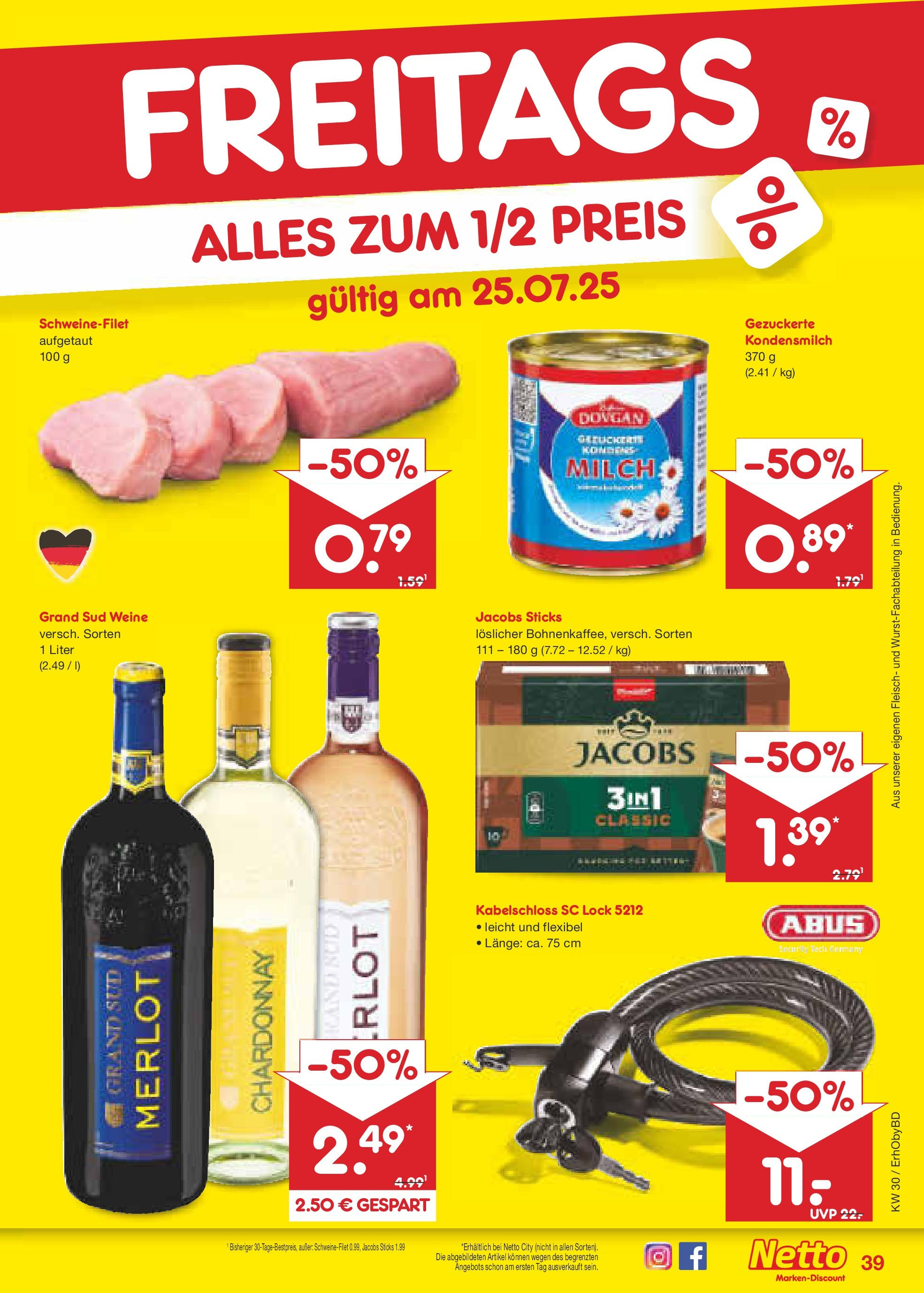 Netto Marken-Discount prospekt Velden (ab 21.07.2025) » Angebote | Seite: 63 | Produkte: Milch, Schweinefilet, Grand sud, Fleisch Netto Marken-Discount prospekt Velden (ab 21.07.2025) » Angebote | Seite: 63 | Produkte: Milch, Schweinefilet, Grand sud, Fleisch