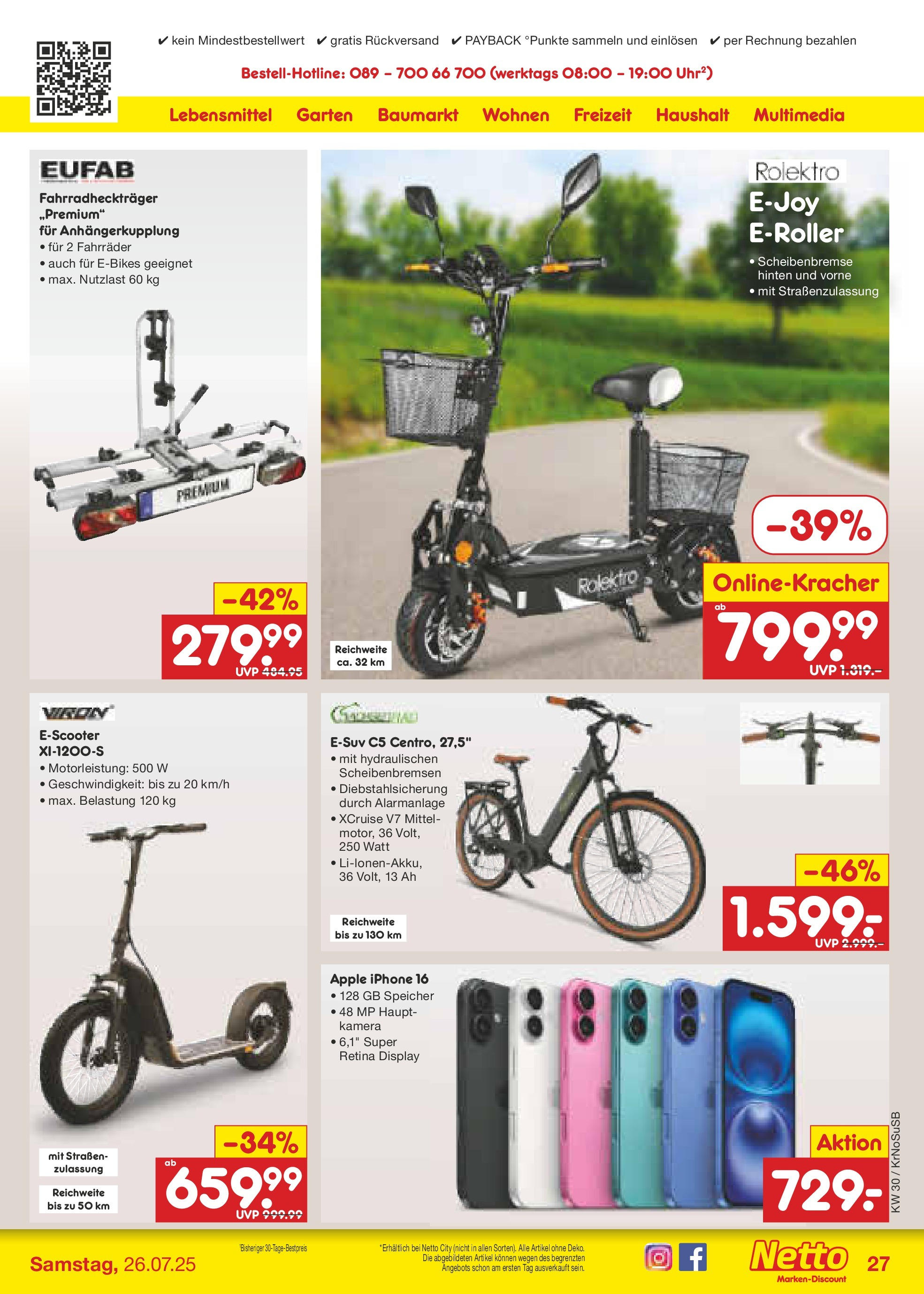 Netto Marken-Discount prospekt Duisburg	 (ab 21.07.2025) » Angebote | Seite: 43 | Produkte: Kamera, Iphone, Apple