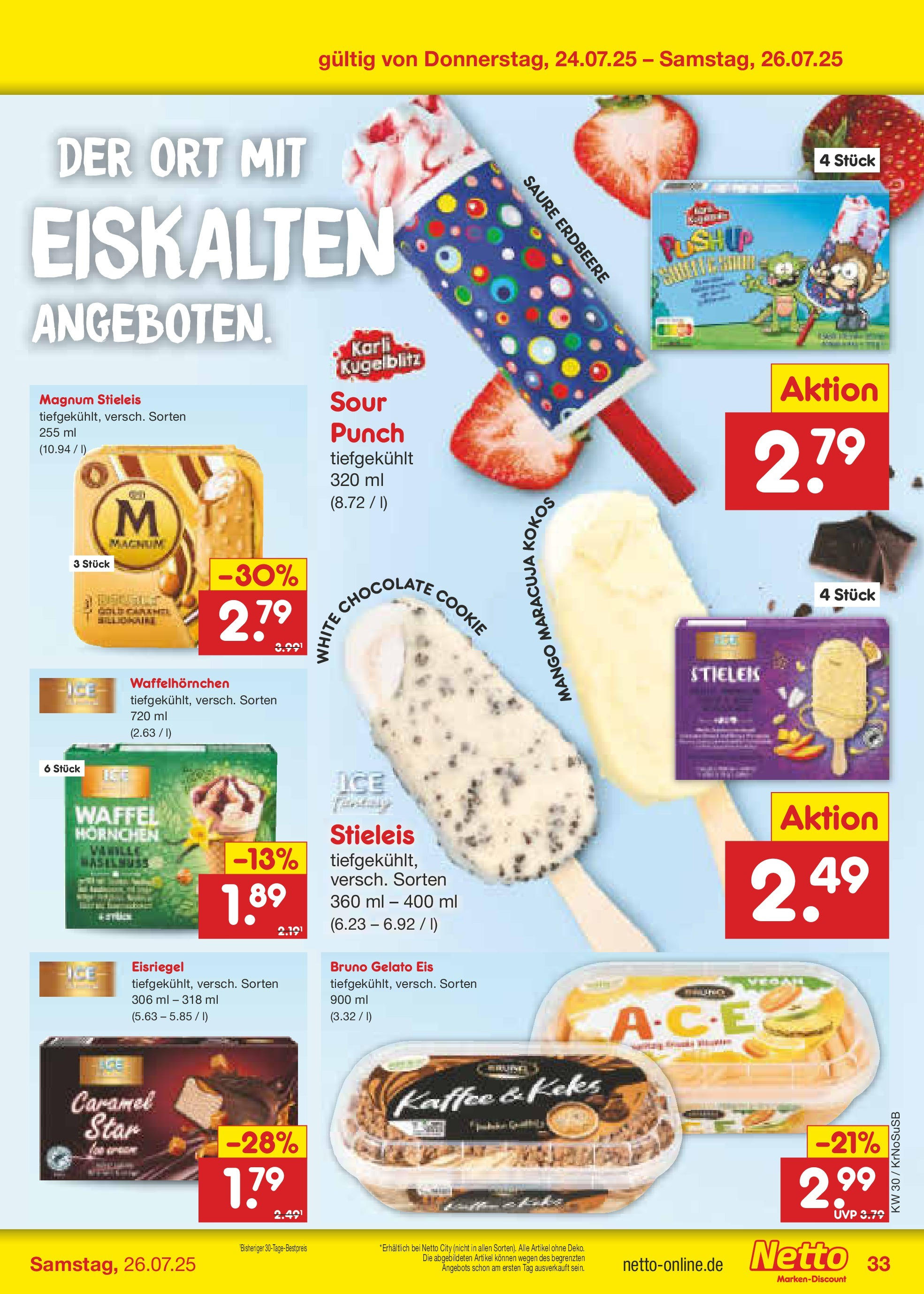 Netto Marken-Discount prospekt Duisburg	 (ab 21.07.2025) » Angebote | Seite: 51 | Produkte: Kaffee, Mango, Eis