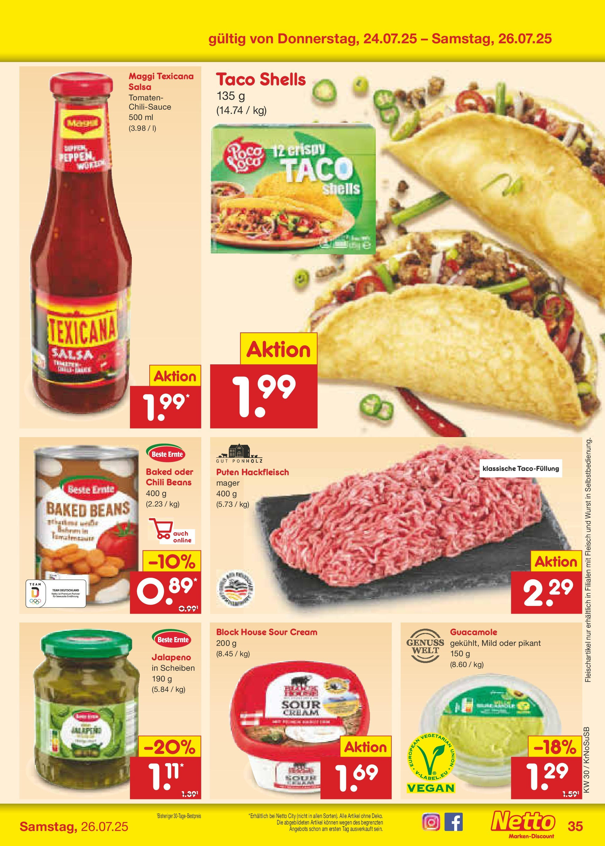 Netto Marken-Discount prospekt Duisburg	 (ab 21.07.2025) » Angebote | Seite: 53 | Produkte: Maggi, Tomaten, Wurst, Fleisch