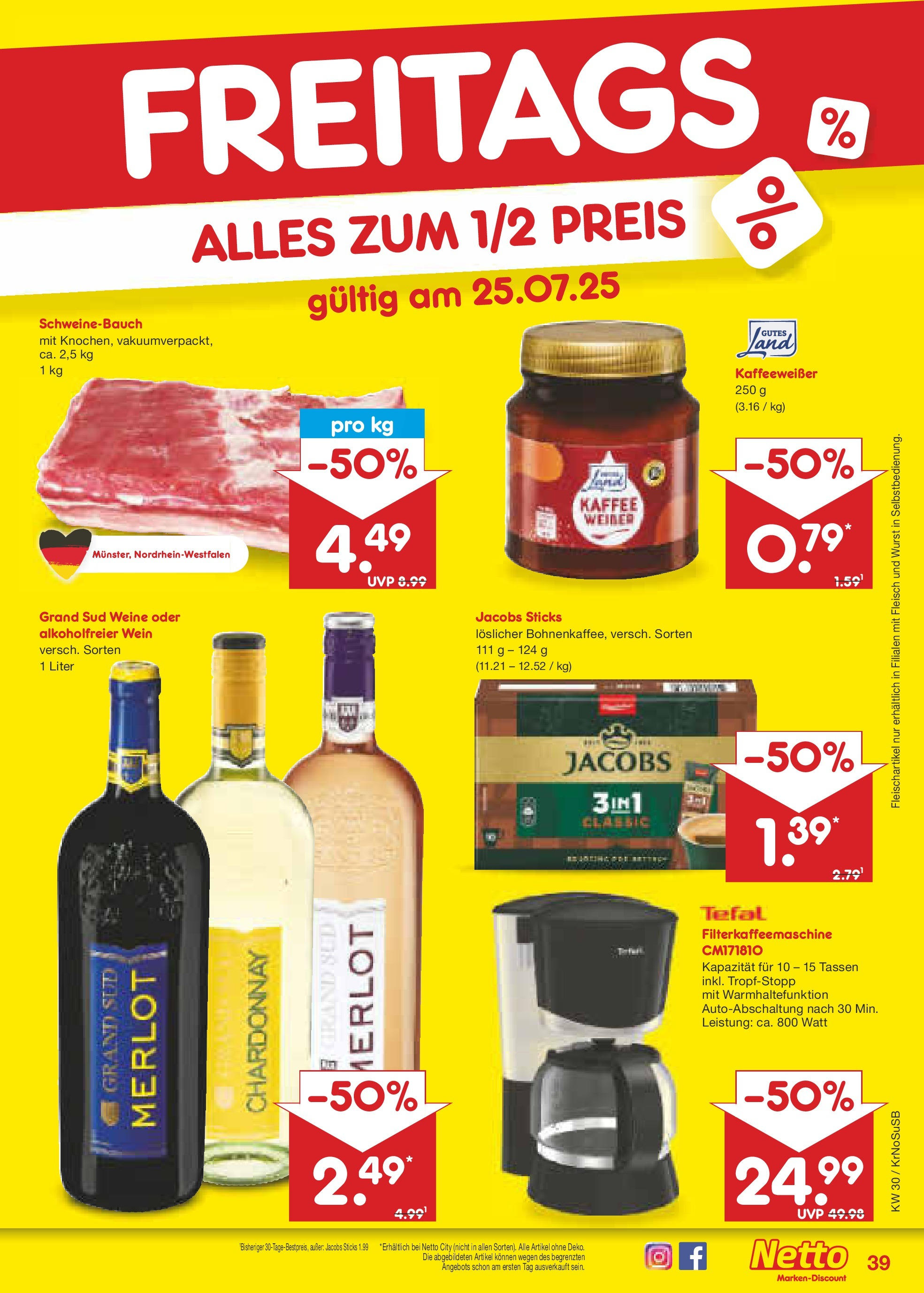 Netto Marken-Discount prospekt Duisburg	 (ab 21.07.2025) » Angebote | Seite: 63 | Produkte: Merlot, Wurst, Grand sud, Wein