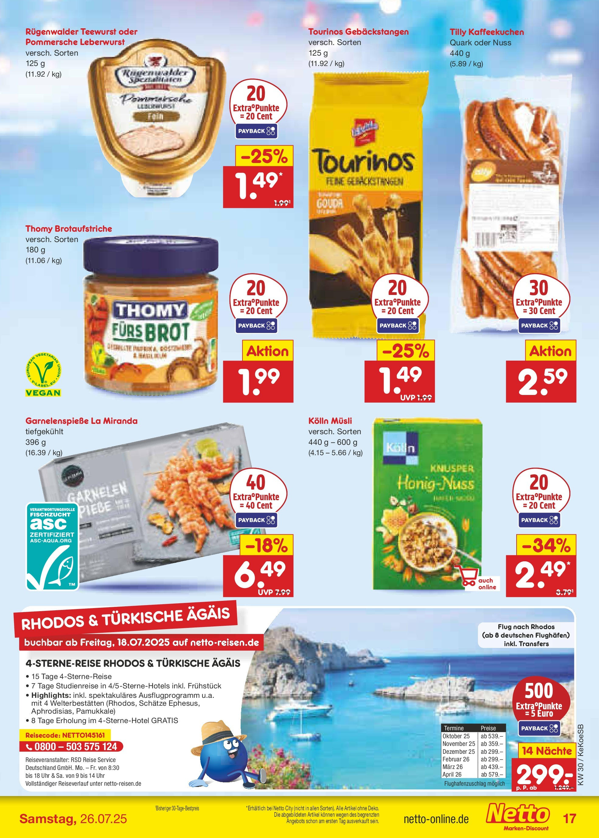 Netto Marken-Discount prospekt Köln	 (ab 21.07.2025) » Angebote | Seite: 23 | Produkte: Kolln, Kolln musli, Brot, Uhr