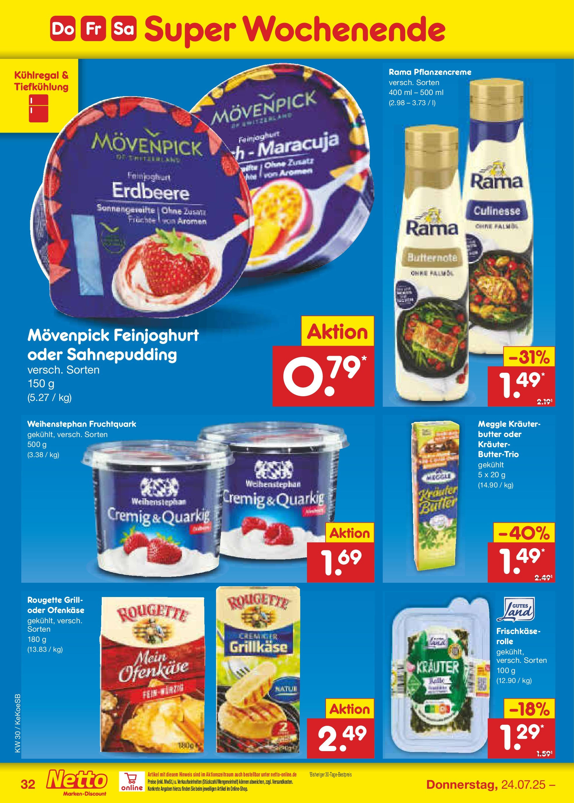 Netto Marken-Discount prospekt Köln	 (ab 21.07.2025) » Angebote | Seite: 50 | Produkte: Grill, Rama, Butter, Frischkase