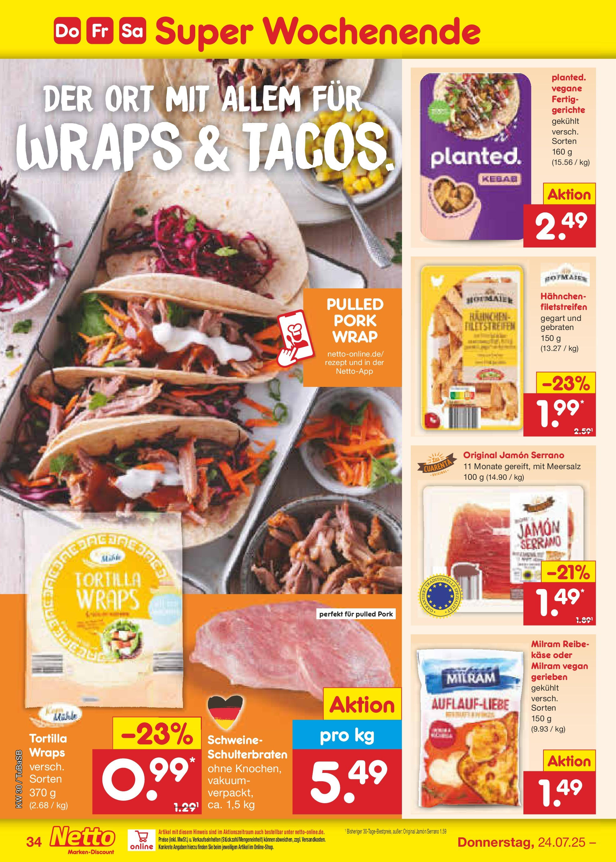 Netto Marken-Discount prospekt Lahr-Langenwinkel (ab 21.07.2025) » Angebote | Seite: 52 | Produkte: Hahnchen, Käse, Milram Netto Marken-Discount prospekt Lahr-Langenwinkel (ab 21.07.2025) » Angebote | Seite: 52 | Produkte: Hahnchen, Käse, Milram
