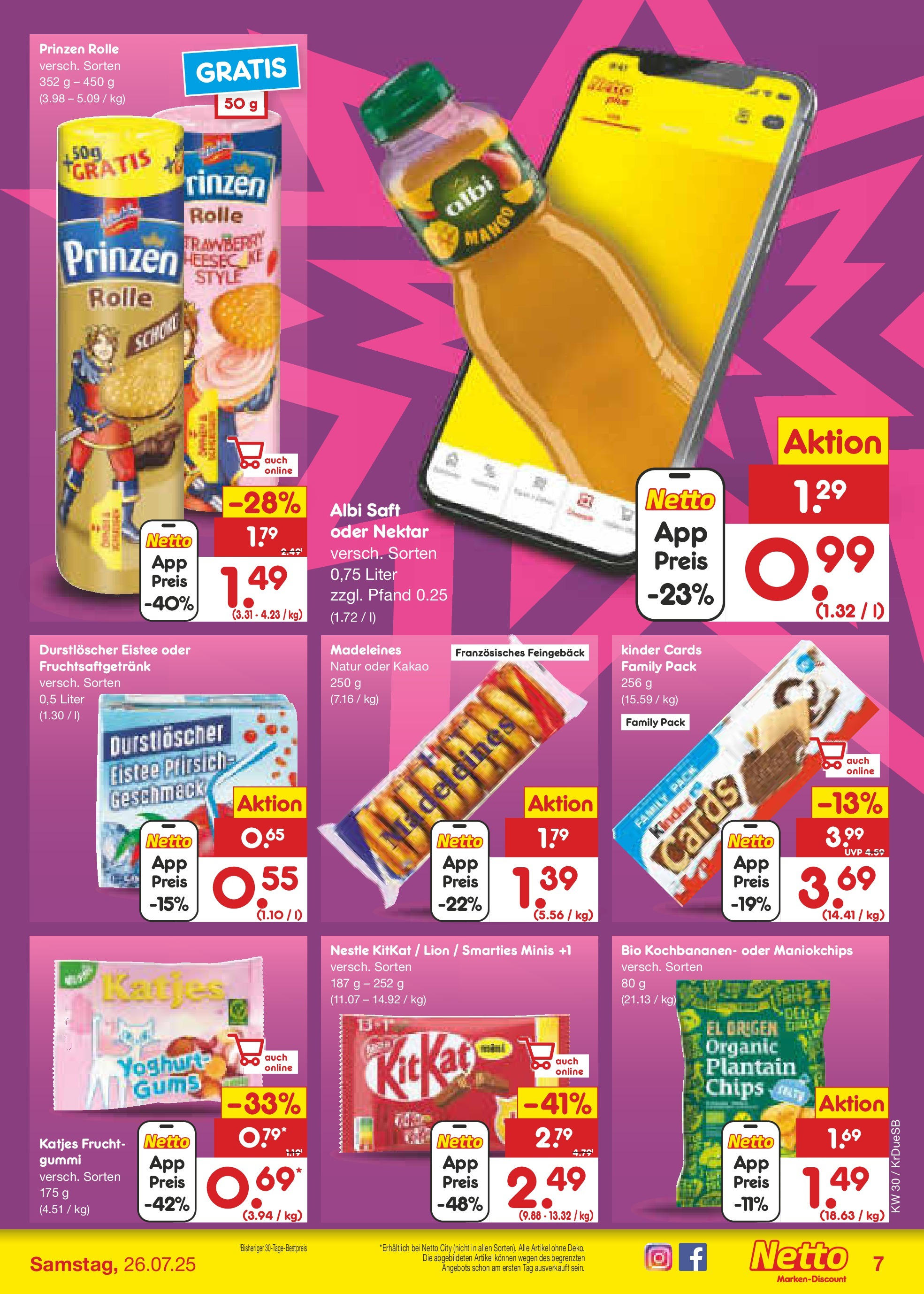 Netto Marken-Discount prospekt Düsseldorf-Rath	 (ab 21.07.2025) » Angebote | Seite: 7 | Produkte: Katjes, Mango, Pfirsich, Chips