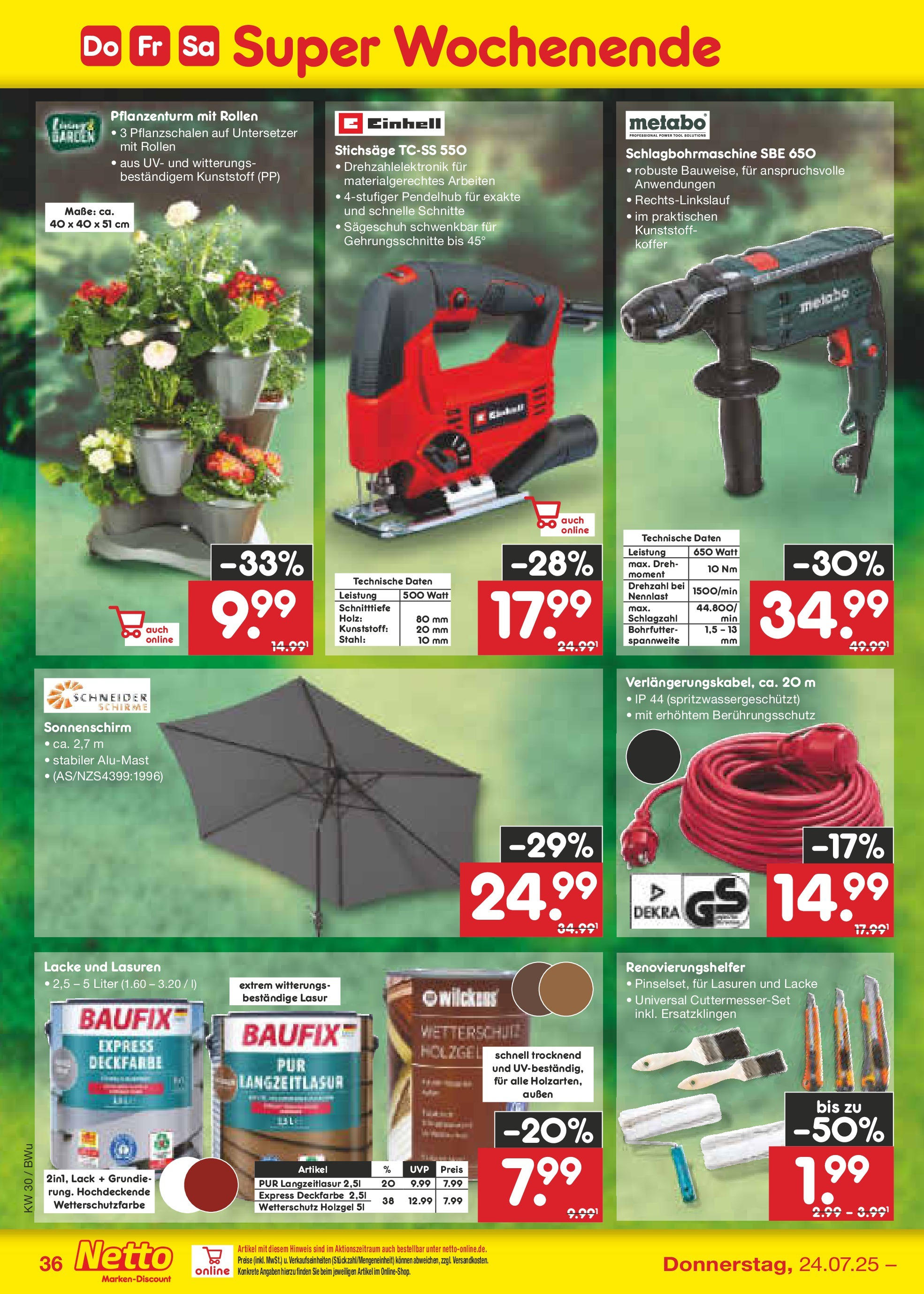 Netto Marken-Discount prospekt Osterode (ab 21.07.2025) » Angebote | Seite: 58 | Produkte: Sonnenschirm, Koffer Netto Marken-Discount prospekt Osterode (ab 21.07.2025) » Angebote | Seite: 58 | Produkte: Sonnenschirm, Koffer