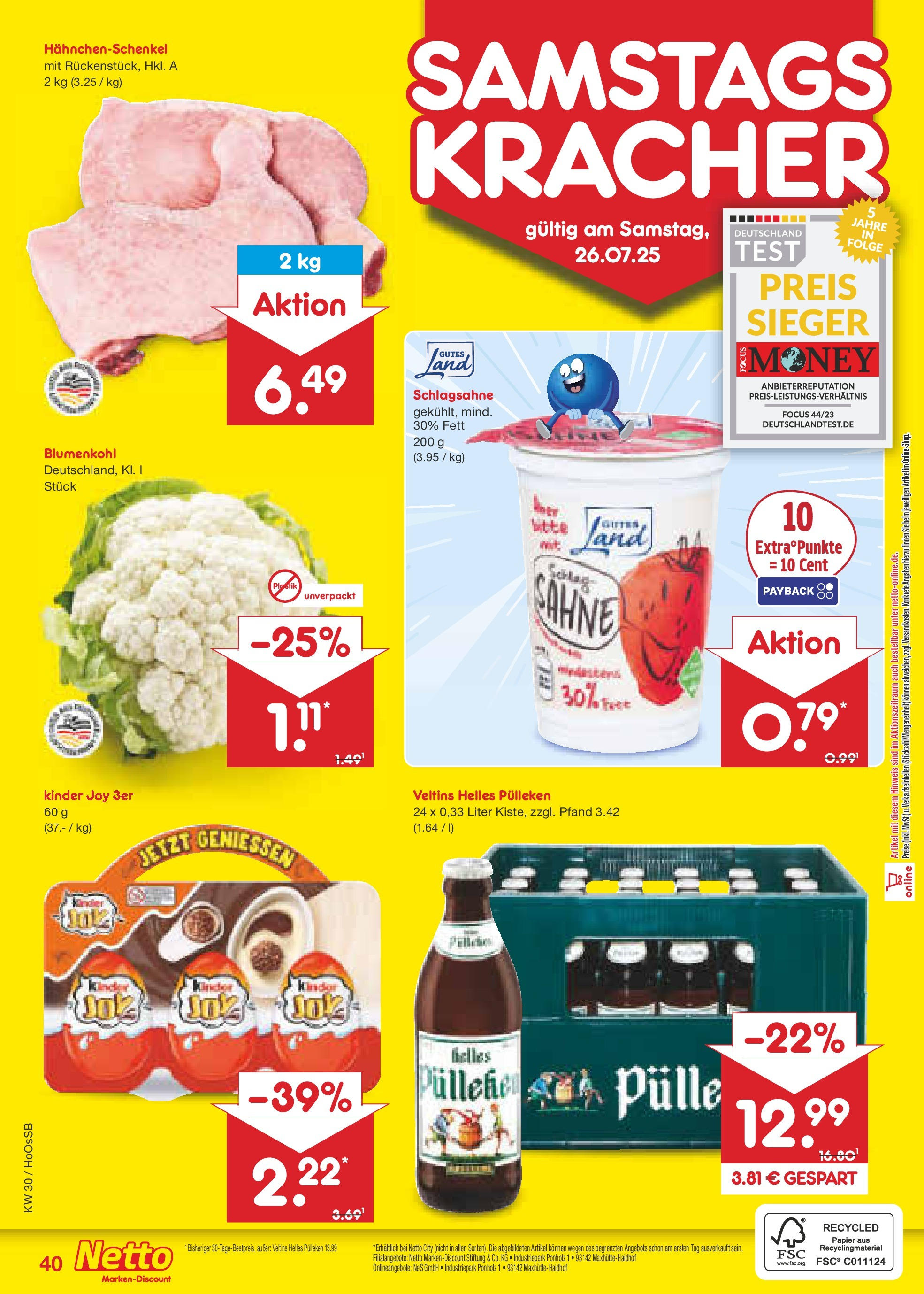 Netto Marken-Discount prospekt Braunschweig-Lamme (ab 21.07.2025) » Angebote | Seite: 64 | Produkte: Schlagsahne, Hahnchenschenkel, Kinder joy, Veltins Netto Marken-Discount prospekt Braunschweig-Lamme (ab 21.07.2025) » Angebote | Seite: 64 | Produkte: Schlagsahne, Hahnchenschenkel, Kinder joy, Veltins