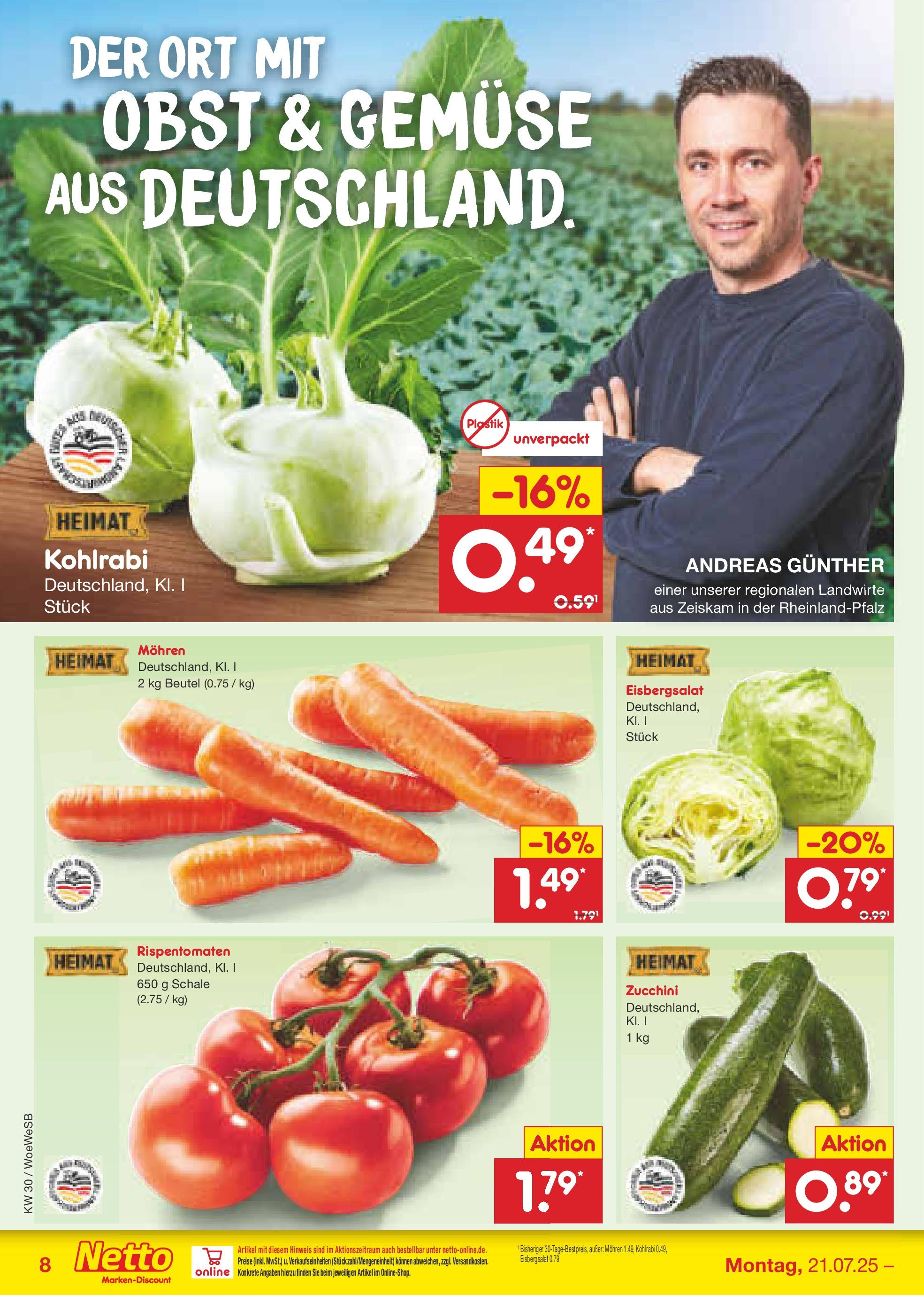 Netto Marken-Discount prospekt Katzweiler (ab 21.07.2025) » Angebote | Seite: 10 | Produkte: Mohren, Gemüse, Obst, Zucchini Netto Marken-Discount prospekt Katzweiler (ab 21.07.2025) » Angebote | Seite: 10 | Produkte: Mohren, Gemüse, Obst, Zucchini