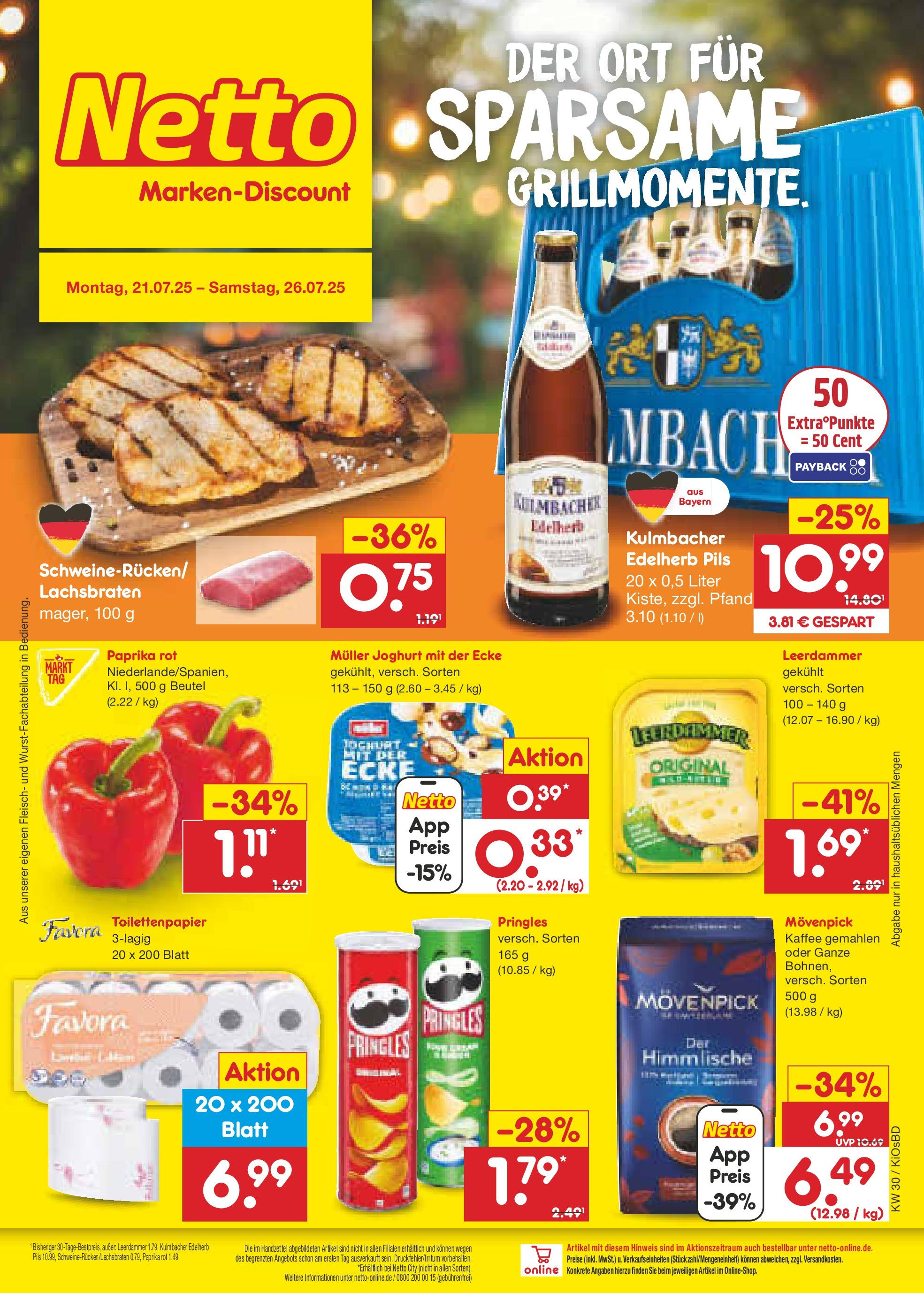 Netto Marken-Discount prospekt Mistelbach (ab 21.07.2025) » Angebote | Seite: 1 | Produkte: Leerdammer, Pringles, Fleisch, Toilettenpapier Netto Marken-Discount prospekt Mistelbach (ab 21.07.2025) » Angebote | Seite: 1 | Produkte: Leerdammer, Pringles, Fleisch, Toilettenpapier