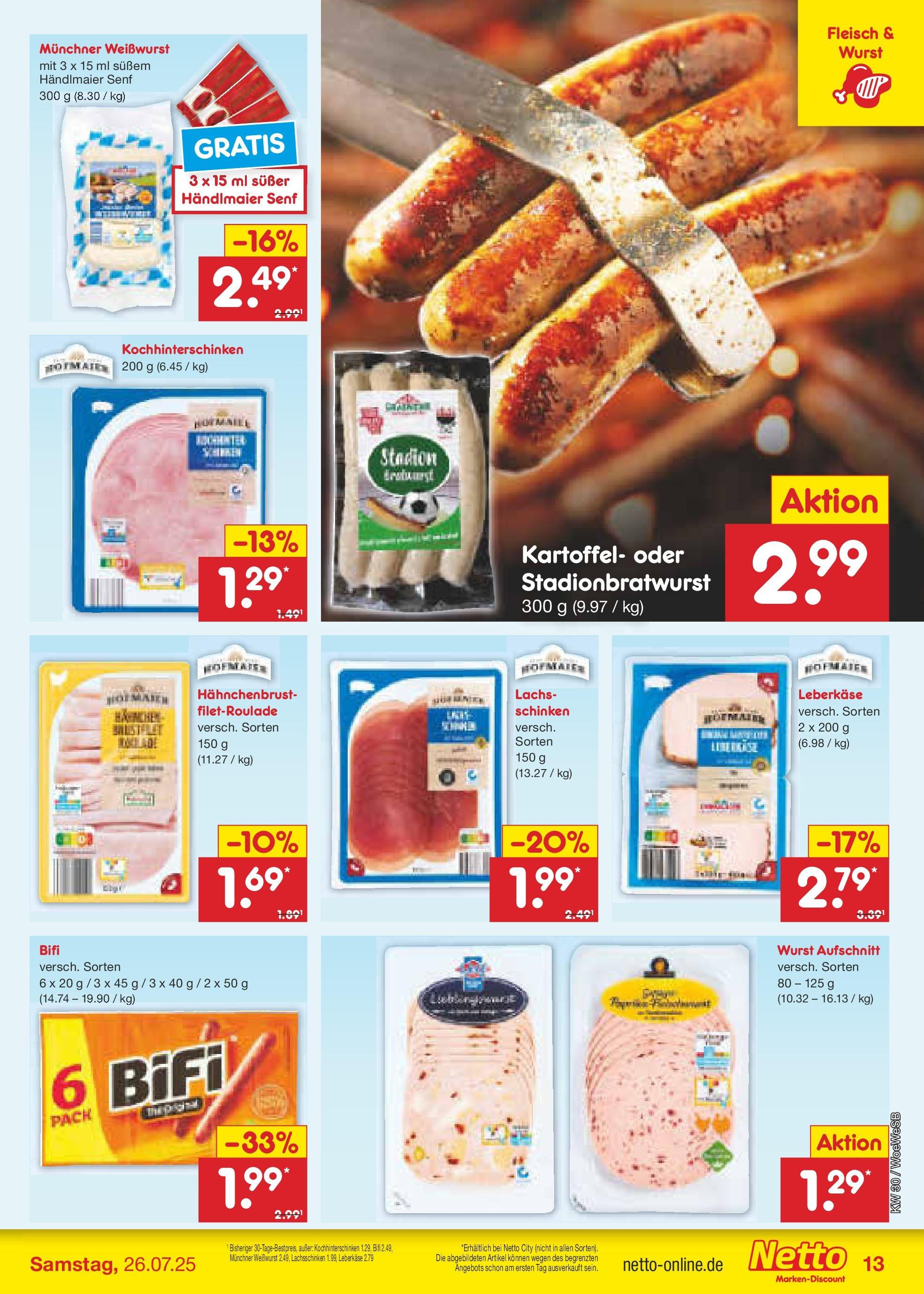 Netto Marken-Discount prospekt Katzweiler (ab 21.07.2025) » Angebote | Seite: 17 | Produkte: Weißwurst, Lachs, Schinken, Fleisch Netto Marken-Discount prospekt Katzweiler (ab 21.07.2025) » Angebote | Seite: 17 | Produkte: Weißwurst, Lachs, Schinken, Fleisch