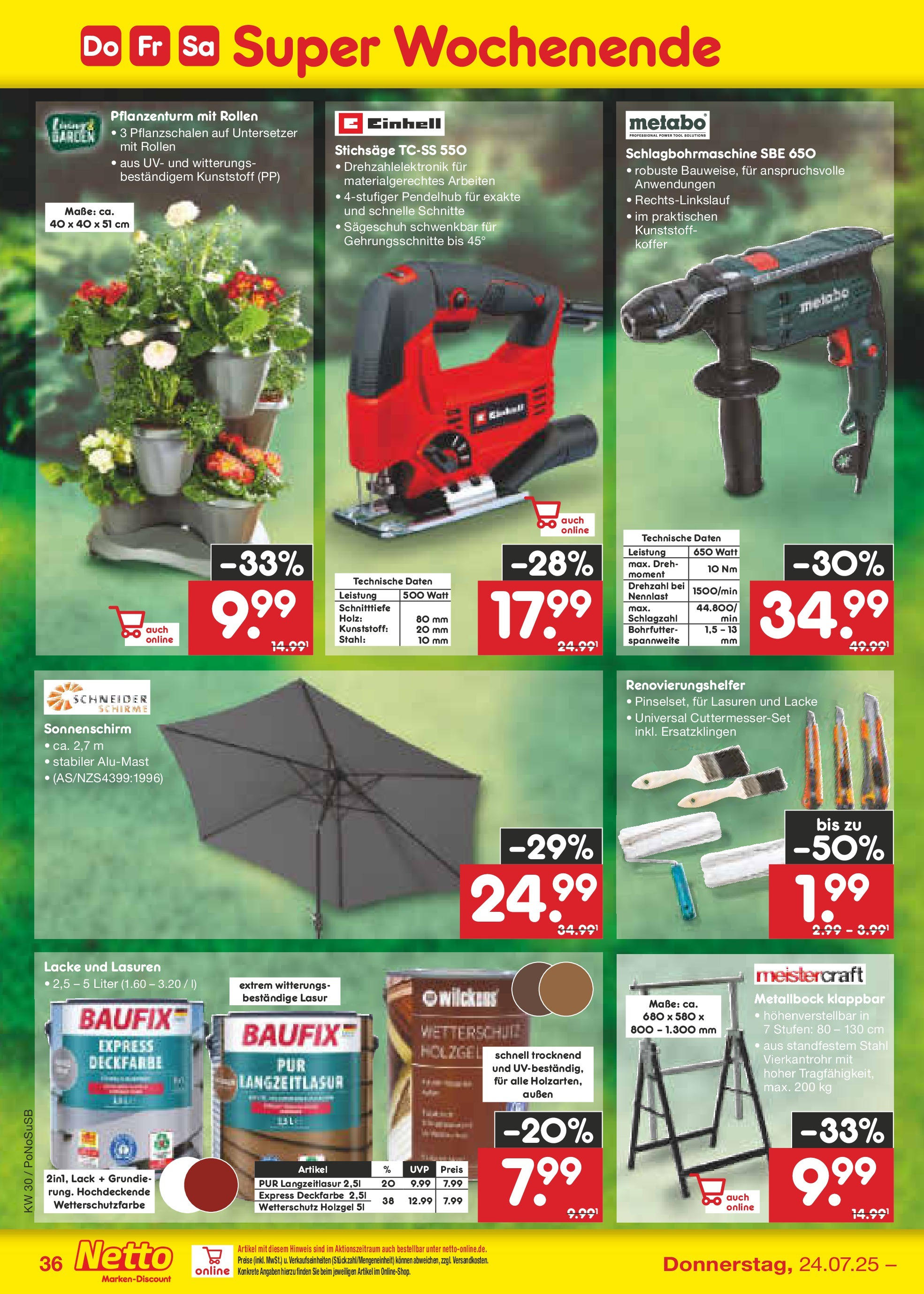 Netto Marken-Discount prospekt Regensburg (ab 21.07.2025) » Angebote | Seite: 58 | Produkte: Sonnenschirm, Koffer Netto Marken-Discount prospekt Regensburg (ab 21.07.2025) » Angebote | Seite: 58 | Produkte: Sonnenschirm, Koffer