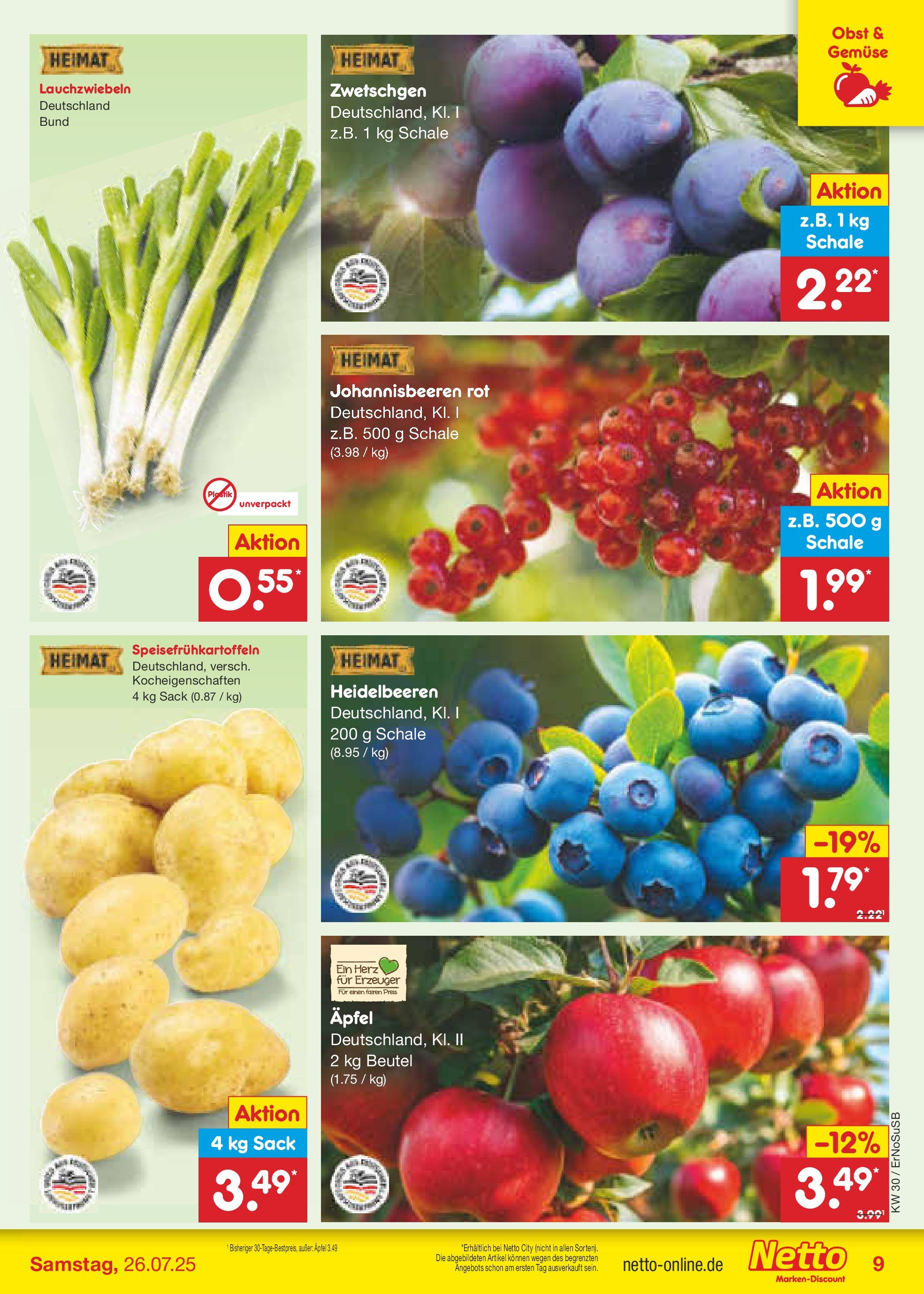 Netto Marken-Discount prospekt Erfurt (ab 21.07.2025) » Angebote | Seite: 11 | Produkte: Äpfel, Zwetschgen, Heidelbeeren, Obst Netto Marken-Discount prospekt Erfurt (ab 21.07.2025) » Angebote | Seite: 11 | Produkte: Äpfel, Zwetschgen, Heidelbeeren, Obst