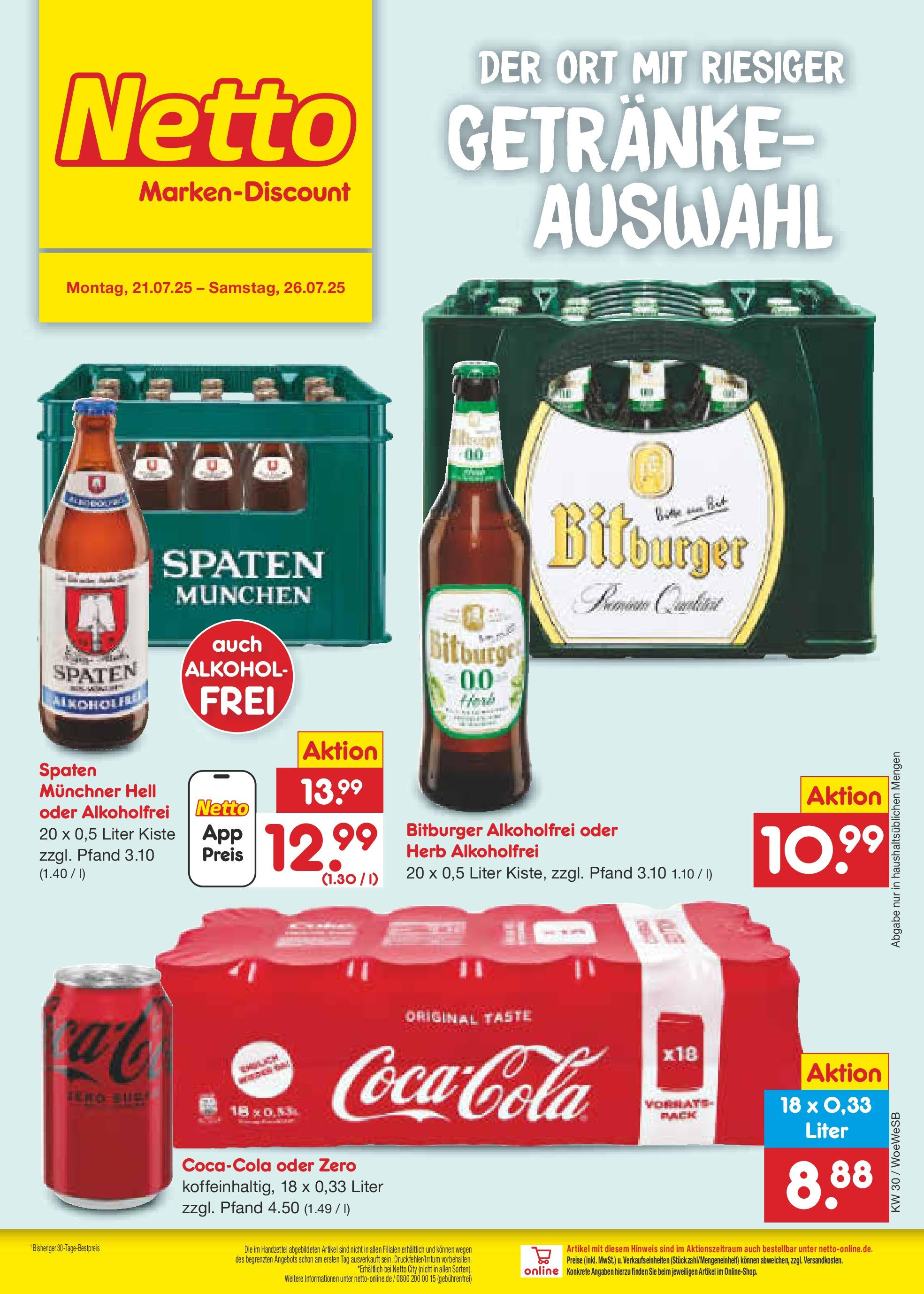 Netto Marken-Discount prospekt Katzweiler (ab 21.07.2025) » Angebote | Seite: 30 | Produkte: Bitburger Netto Marken-Discount prospekt Katzweiler (ab 21.07.2025) » Angebote | Seite: 30 | Produkte: Bitburger