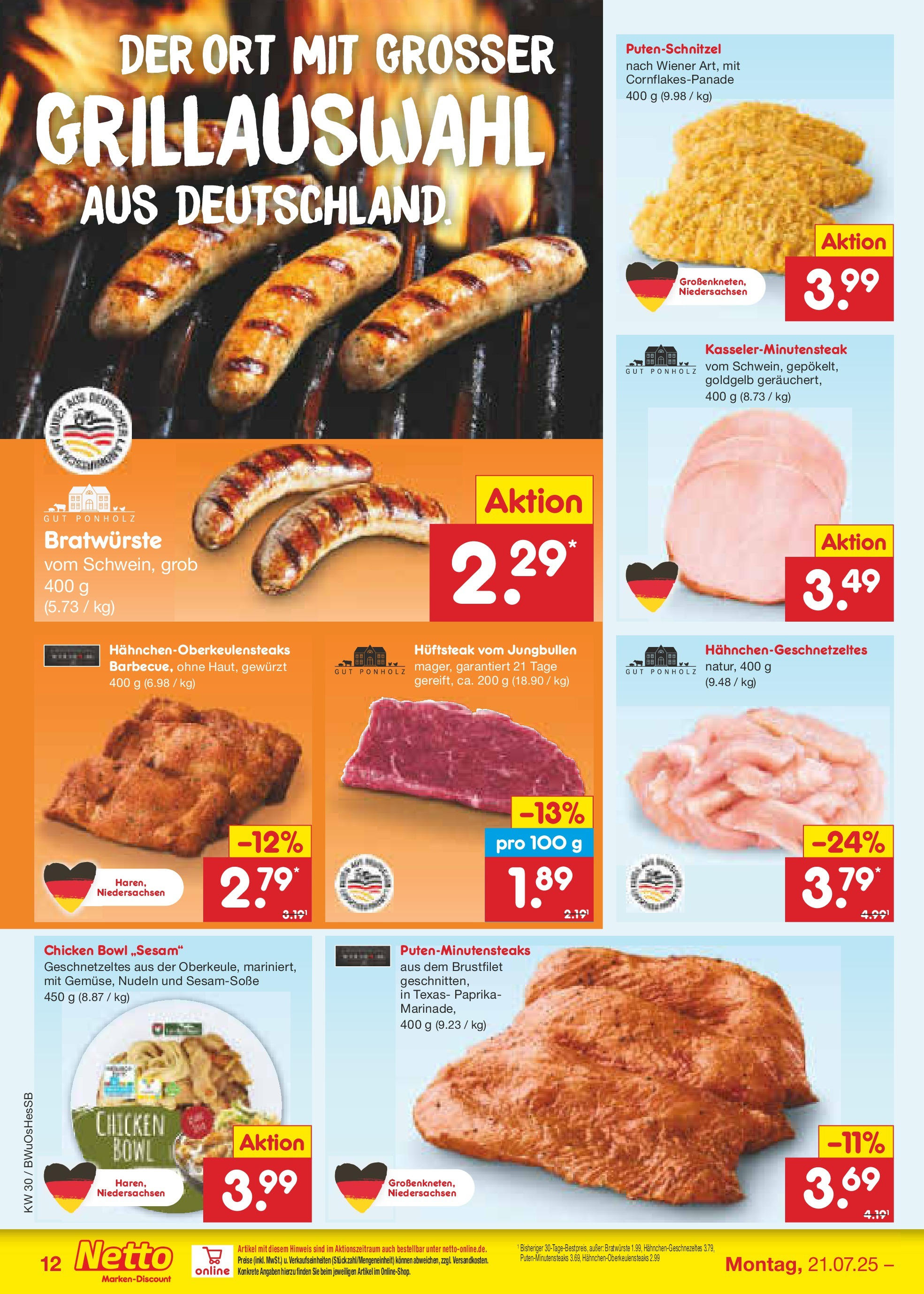 Netto Marken-Discount prospekt Osterode (ab 21.07.2025) » Angebote | Seite: 16 | Produkte: Paprika, Putenschnitzel, Nudeln Netto Marken-Discount prospekt Osterode (ab 21.07.2025) » Angebote | Seite: 16 | Produkte: Paprika, Putenschnitzel, Nudeln