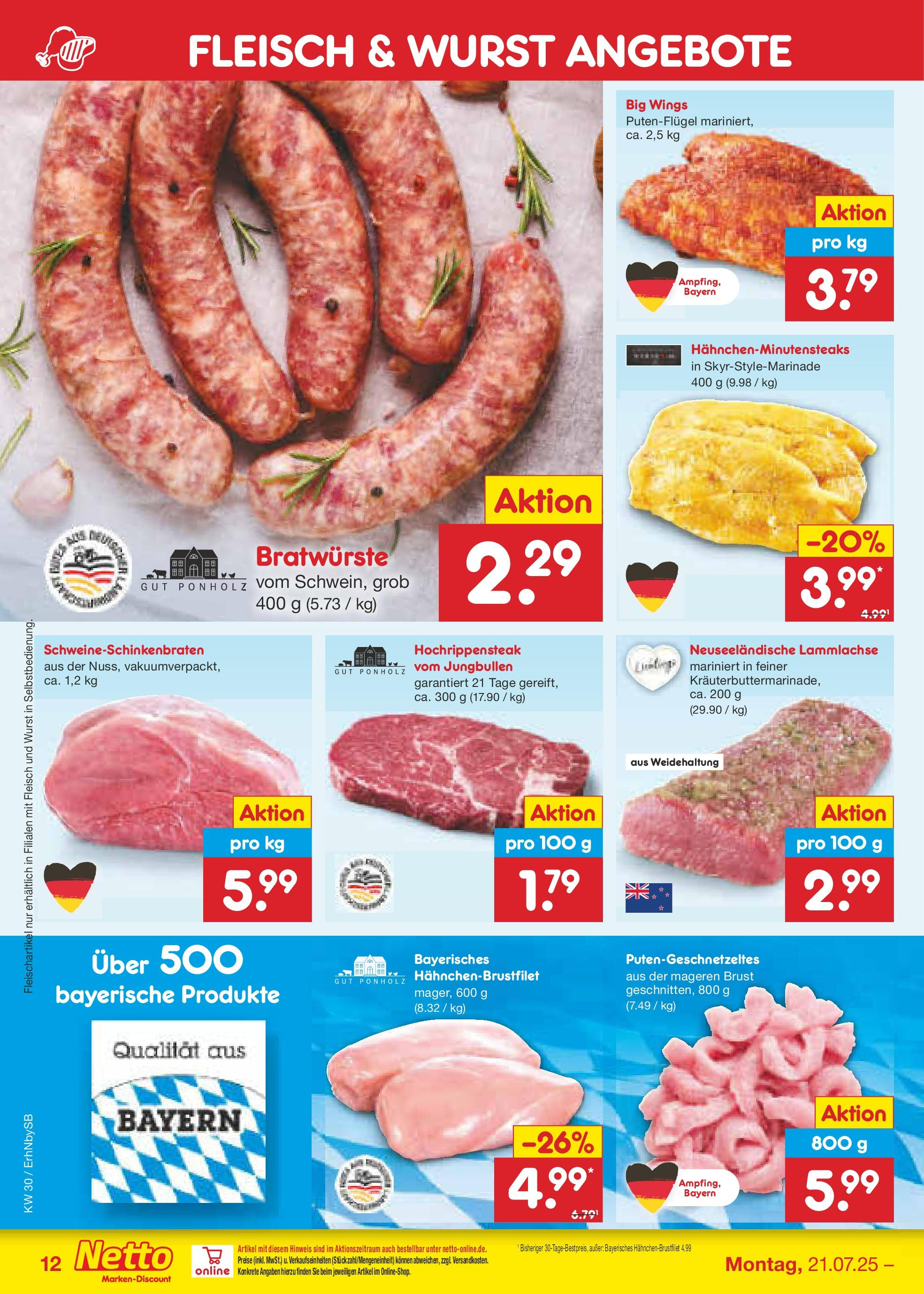 Netto Marken-Discount prospekt Metten (ab 21.07.2025) » Angebote | Seite: 16 | Produkte: Wurst, Fleisch Netto Marken-Discount prospekt Metten (ab 21.07.2025) » Angebote | Seite: 16 | Produkte: Wurst, Fleisch