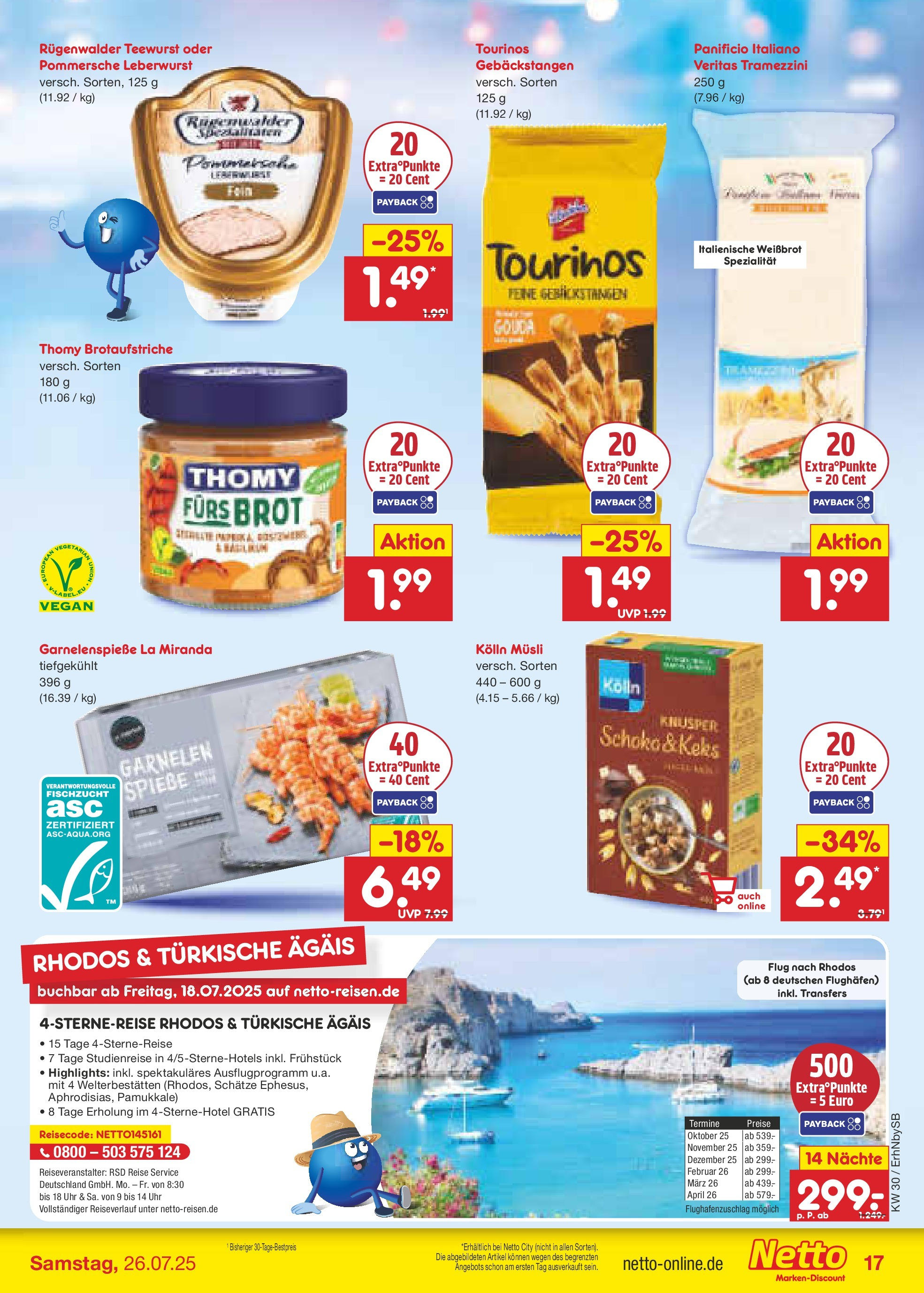 Netto Marken-Discount prospekt Metten (ab 21.07.2025) » Angebote | Seite: 23 | Produkte: Kolln musli, Gouda, Garnelen, Uhr Netto Marken-Discount prospekt Metten (ab 21.07.2025) » Angebote | Seite: 23 | Produkte: Kolln musli, Gouda, Garnelen, Uhr