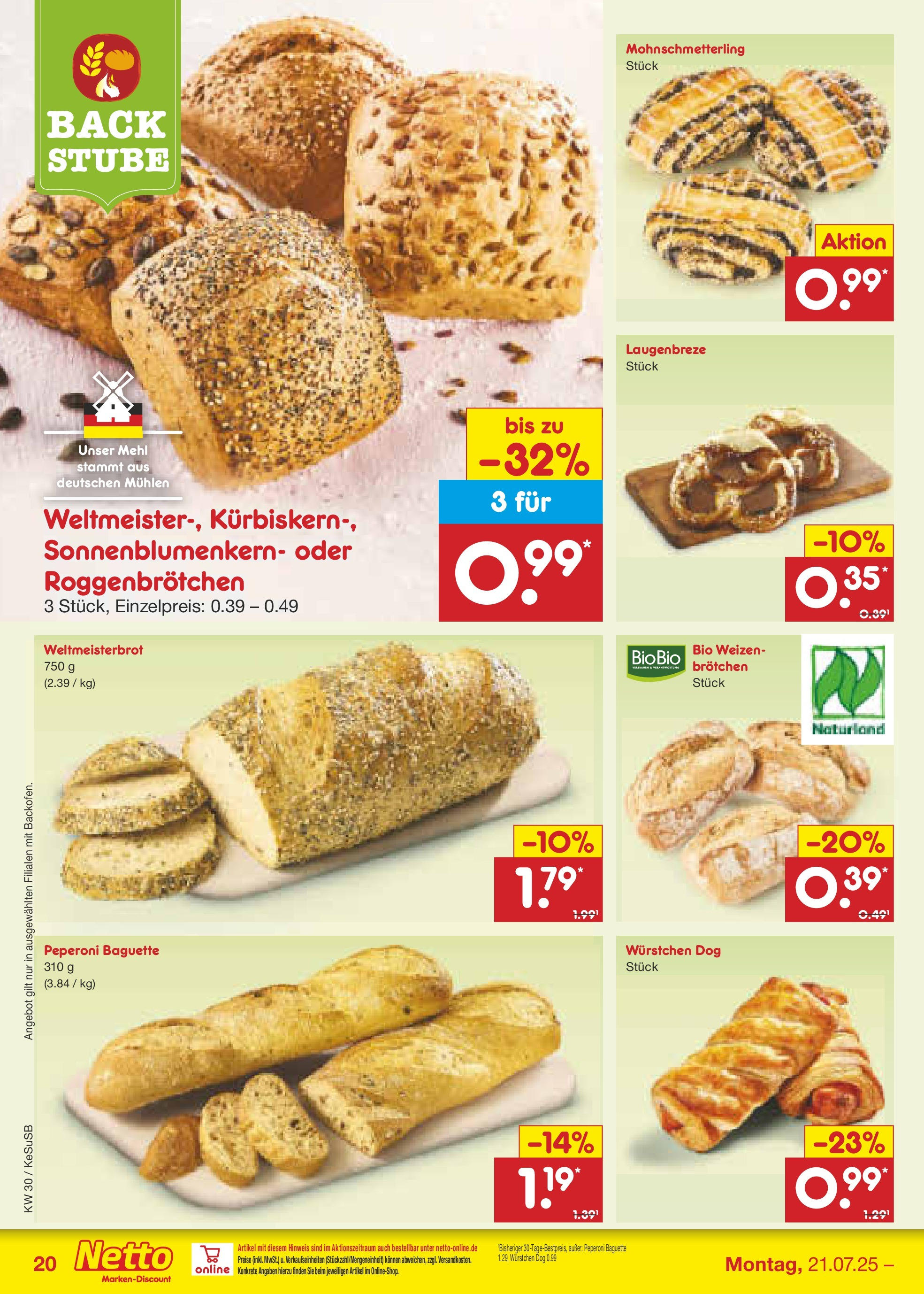 Netto Marken-Discount prospekt Bonn (ab 21.07.2025) » Angebote | Seite: 34 | Produkte: Mehl, Baguette Netto Marken-Discount prospekt Bonn (ab 21.07.2025) » Angebote | Seite: 34 | Produkte: Mehl, Baguette