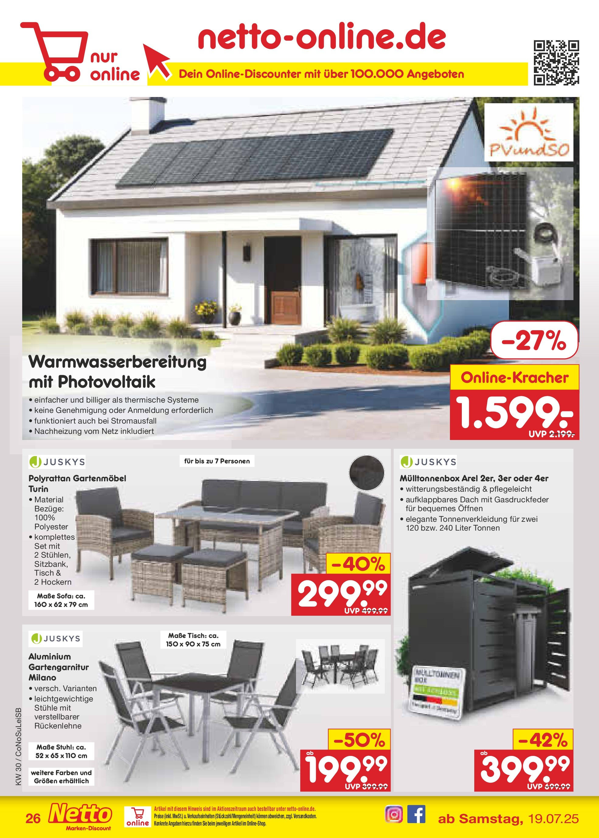 Netto Marken-Discount prospekt Delitzsch	 (ab 21.07.2025) » Angebote | Seite: 42 | Produkte: Sofa, Tisch, Stuhl, Gartenmöbel