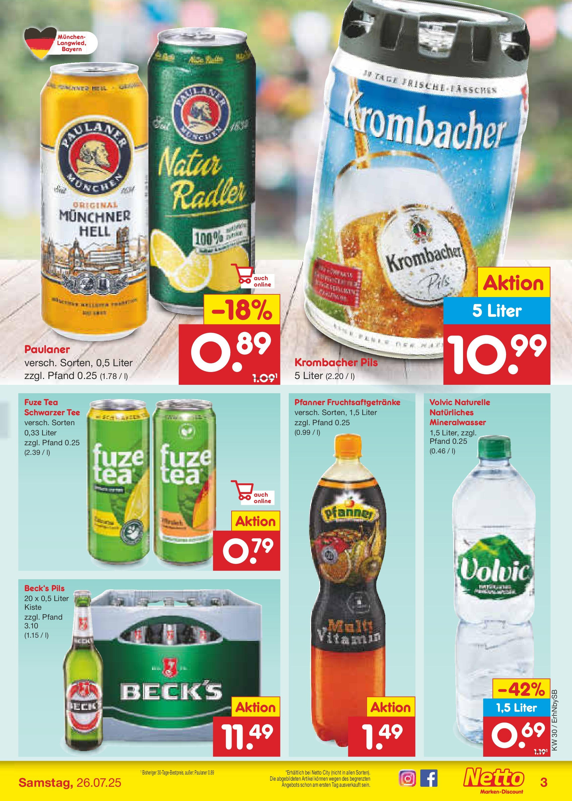 Netto Marken-Discount prospekt Metten (ab 21.07.2025) » Angebote | Seite: 33 | Produkte: Pils, Mineralwasser, Krombacher, Tee Netto Marken-Discount prospekt Metten (ab 21.07.2025) » Angebote | Seite: 33 | Produkte: Pils, Mineralwasser, Krombacher, Tee