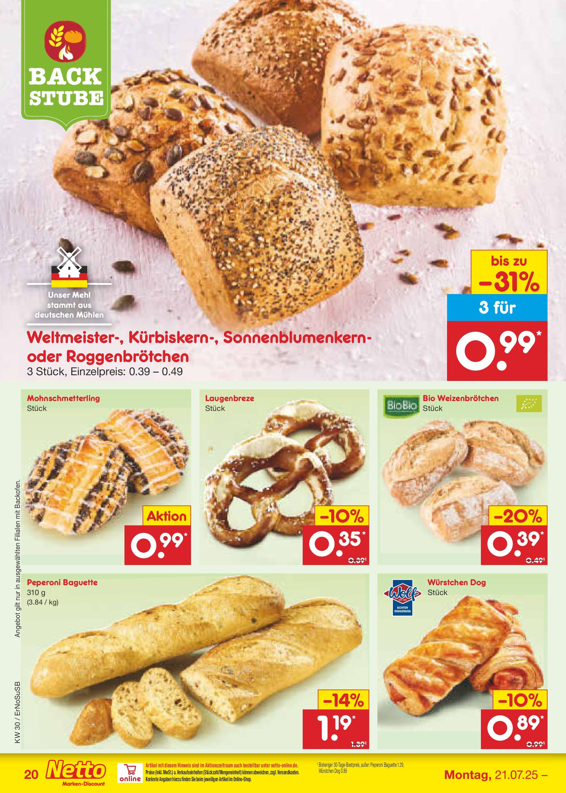 Netto Marken-Discount prospekt Erfurt (ab 21.07.2025) » Angebote | Seite: 34 | Produkte: Mehl, Baguette Netto Marken-Discount prospekt Erfurt (ab 21.07.2025) » Angebote | Seite: 34 | Produkte: Mehl, Baguette