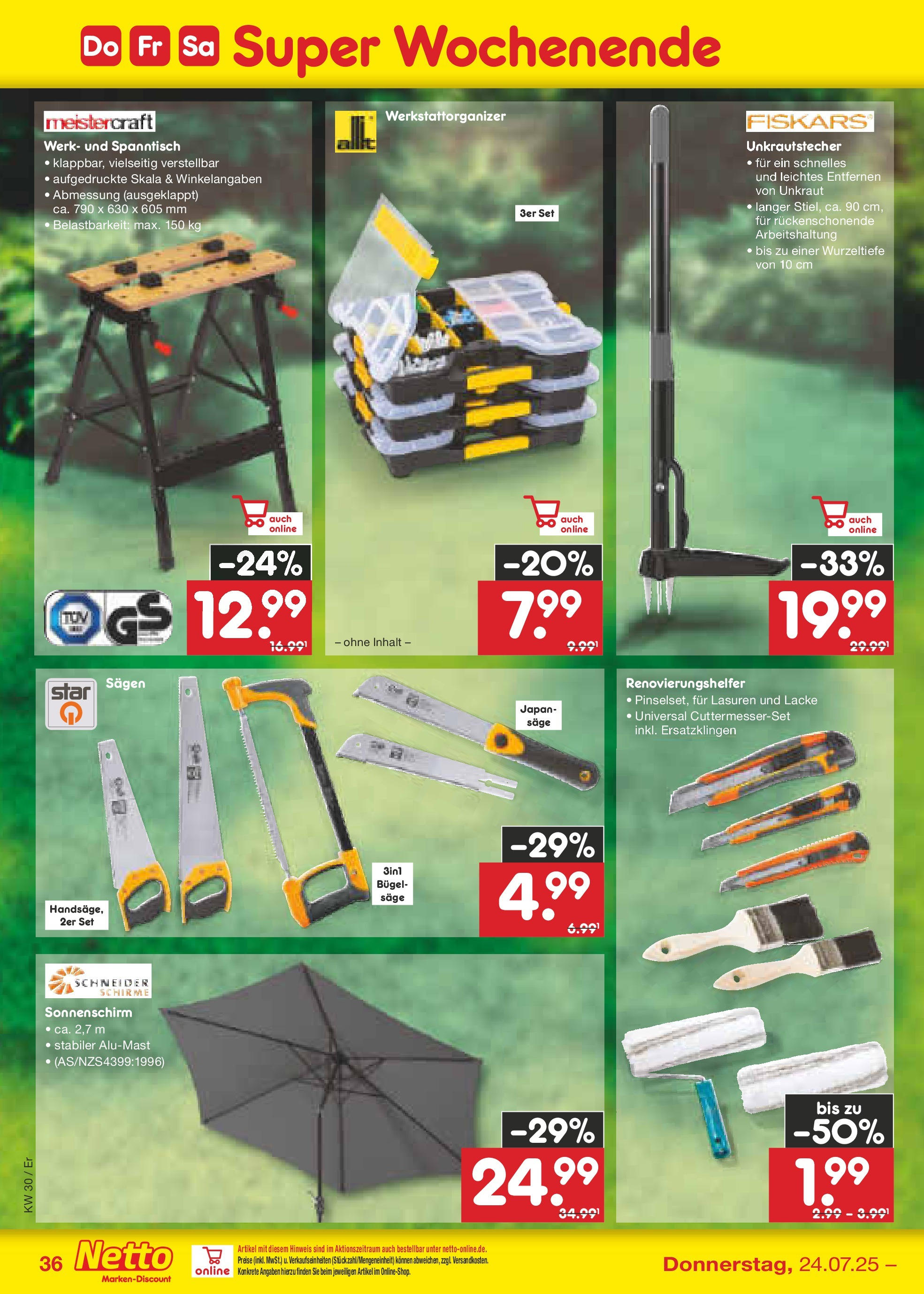 Netto Marken-Discount prospekt Erfurt (ab 21.07.2025) » Angebote | Seite: 58 | Produkte: Sonnenschirm Netto Marken-Discount prospekt Erfurt (ab 21.07.2025) » Angebote | Seite: 58 | Produkte: Sonnenschirm