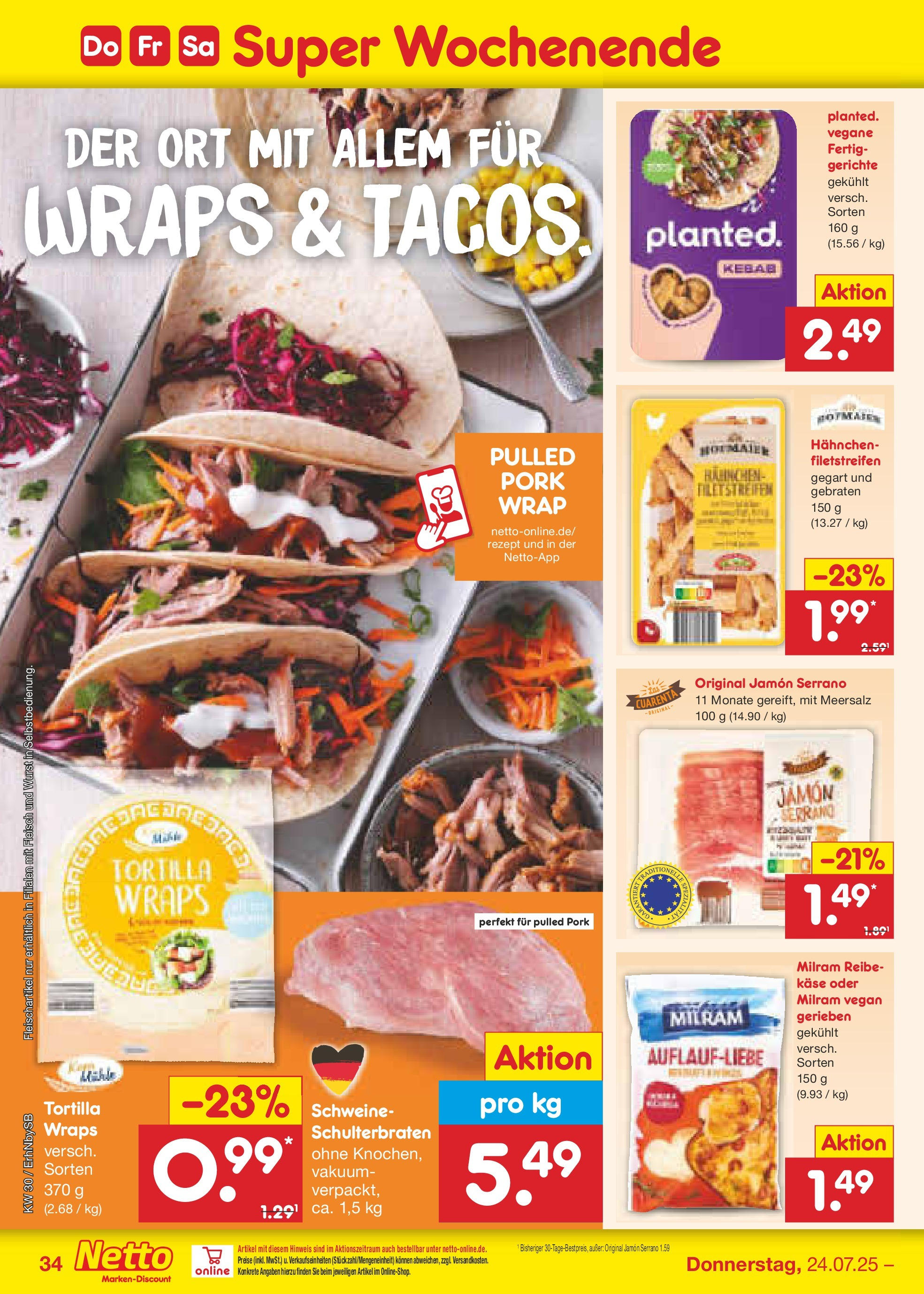 Netto Marken-Discount prospekt Metten (ab 21.07.2025) » Angebote | Seite: 52 | Produkte: Hahnchen, Milram, Wurst, Fleisch Netto Marken-Discount prospekt Metten (ab 21.07.2025) » Angebote | Seite: 52 | Produkte: Hahnchen, Milram, Wurst, Fleisch