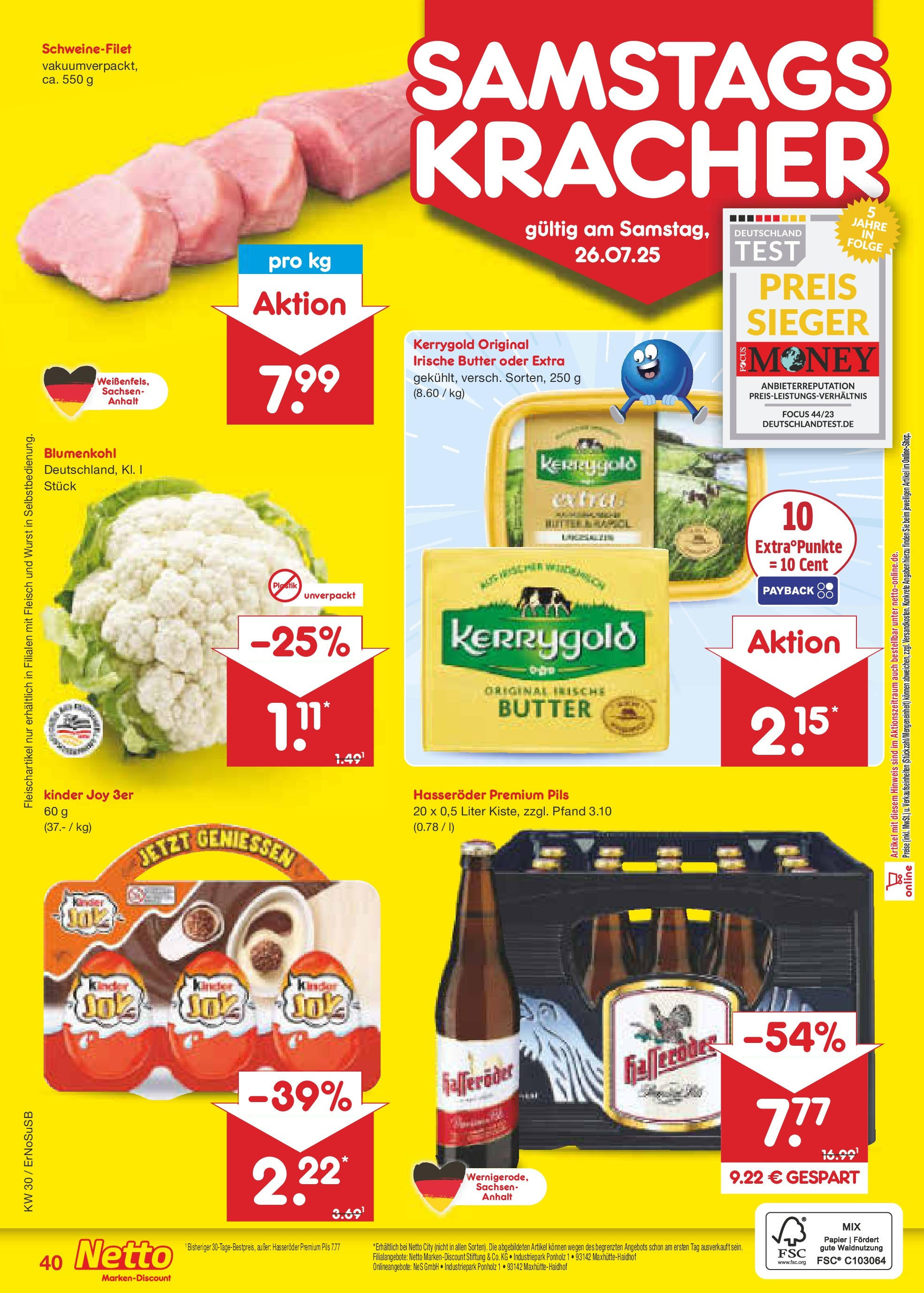 Netto Marken-Discount prospekt Erfurt (ab 21.07.2025) » Angebote | Seite: 64 | Produkte: Butter, Pils, Blumenkohl, Hasseröder Netto Marken-Discount prospekt Erfurt (ab 21.07.2025) » Angebote | Seite: 64 | Produkte: Butter, Pils, Blumenkohl, Hasseröder