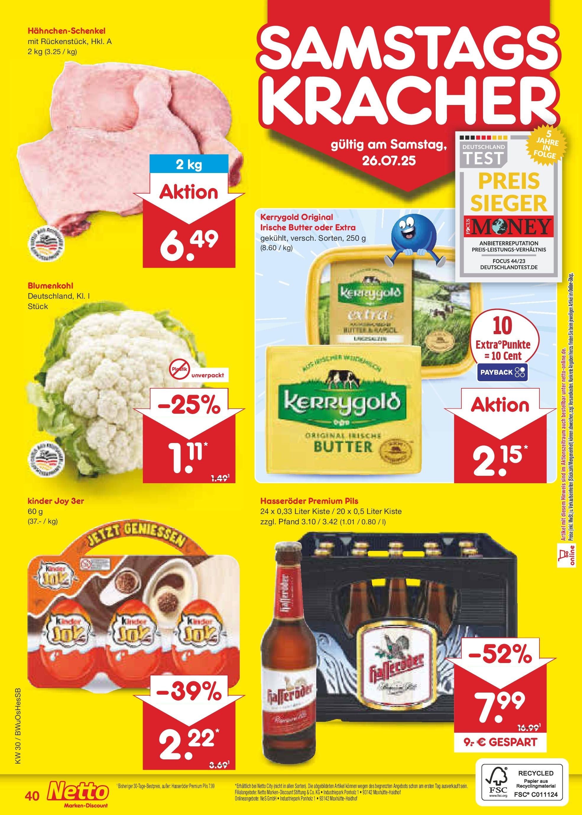 Netto Marken-Discount prospekt Osterode (ab 21.07.2025) » Angebote | Seite: 64 | Produkte: Butter, Pils, Blumenkohl, Hasseröder Netto Marken-Discount prospekt Osterode (ab 21.07.2025) » Angebote | Seite: 64 | Produkte: Butter, Pils, Blumenkohl, Hasseröder