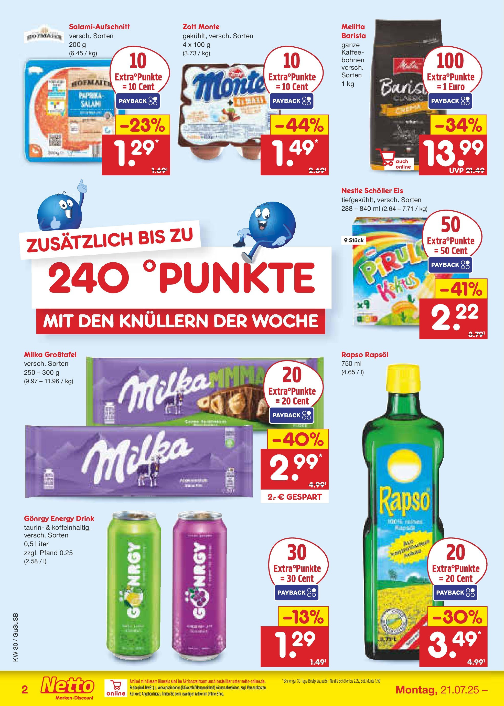 Netto Marken-Discount prospekt Rodewisch	 (ab 21.07.2025) » Angebote | Seite: 2 | Produkte: Kaffee, Rapsöl, Paprika, Eis