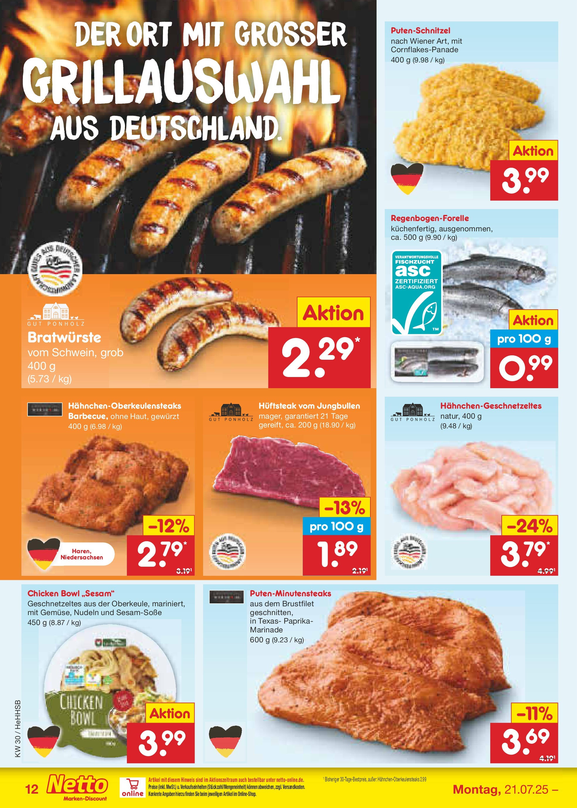 Netto Marken-Discount prospekt Hamburg (ab 21.07.2025) » Angebote | Seite: 16 | Produkte: Paprika, Putenschnitzel, Nudeln Netto Marken-Discount prospekt Hamburg (ab 21.07.2025) » Angebote | Seite: 16 | Produkte: Paprika, Putenschnitzel, Nudeln