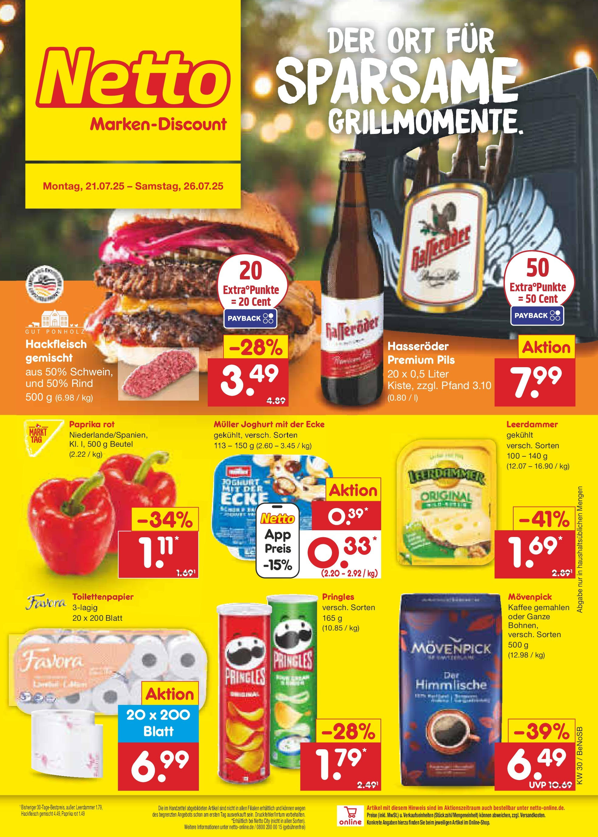 Netto Marken-Discount prospekt Bergen Auf Rügen (ab 21.07.2025) » Angebote | Seite: 1 | Produkte: Pils, Paprika, Hasseröder, Toilettenpapier Netto Marken-Discount prospekt Bergen Auf Rügen (ab 21.07.2025) » Angebote | Seite: 1 | Produkte: Pils, Paprika, Hasseröder, Toilettenpapier