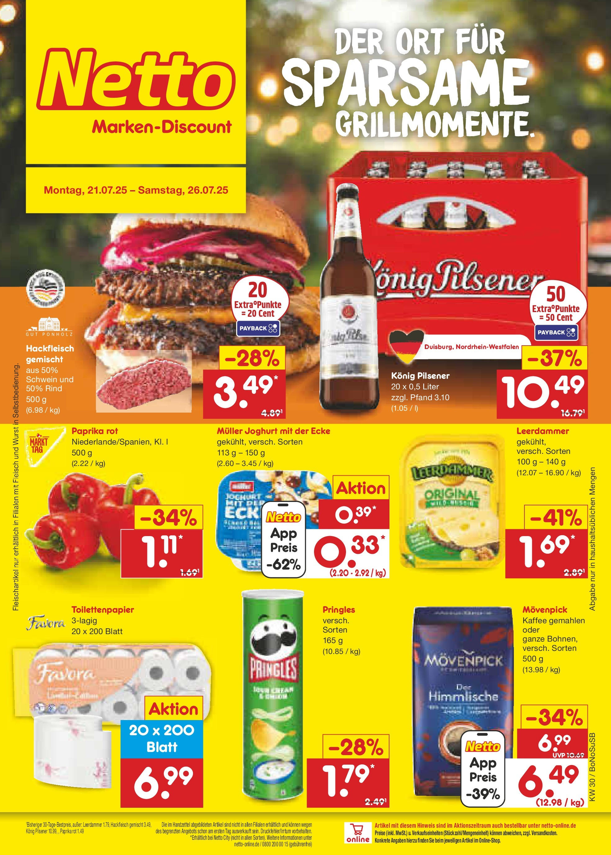 Netto Marken-Discount prospekt Stadtlohn (ab 21.07.2025) » Angebote | Seite: 1 | Produkte: Joghurt, Wurst, Pringles, Hackfleisch Netto Marken-Discount prospekt Stadtlohn (ab 21.07.2025) » Angebote | Seite: 1 | Produkte: Joghurt, Wurst, Pringles, Hackfleisch