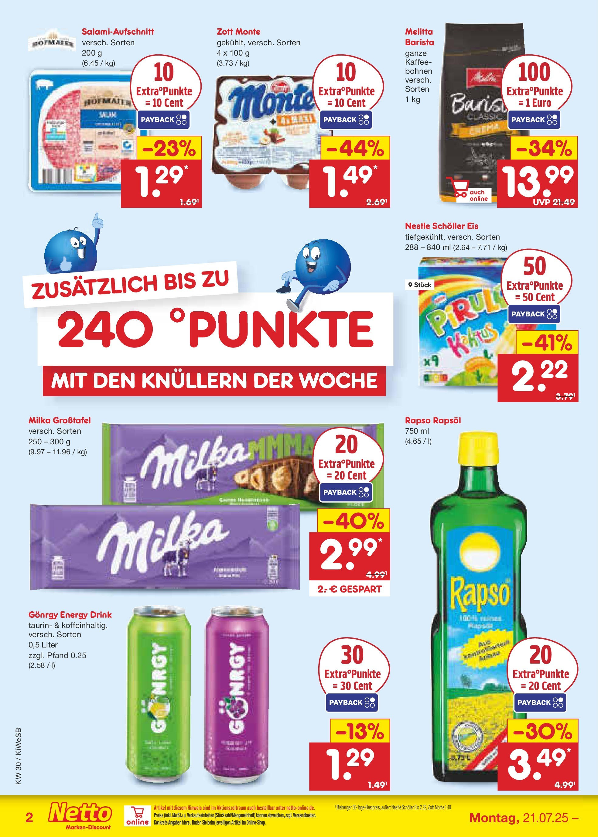 Netto Marken-Discount prospekt Bad Friedrichshall	 (ab 21.07.2025) » Angebote | Seite: 2 | Produkte: Melitta, Energy, Kaffee, Rapsöl