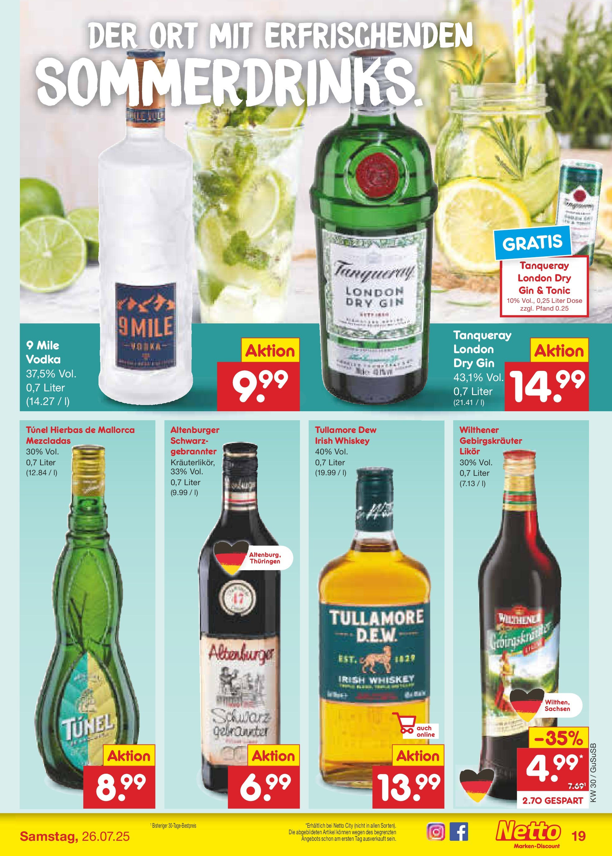 Netto Marken-Discount prospekt Rodewisch	 (ab 21.07.2025) » Angebote | Seite: 27 | Produkte: Likör, Vodka, Gin, Whiskey