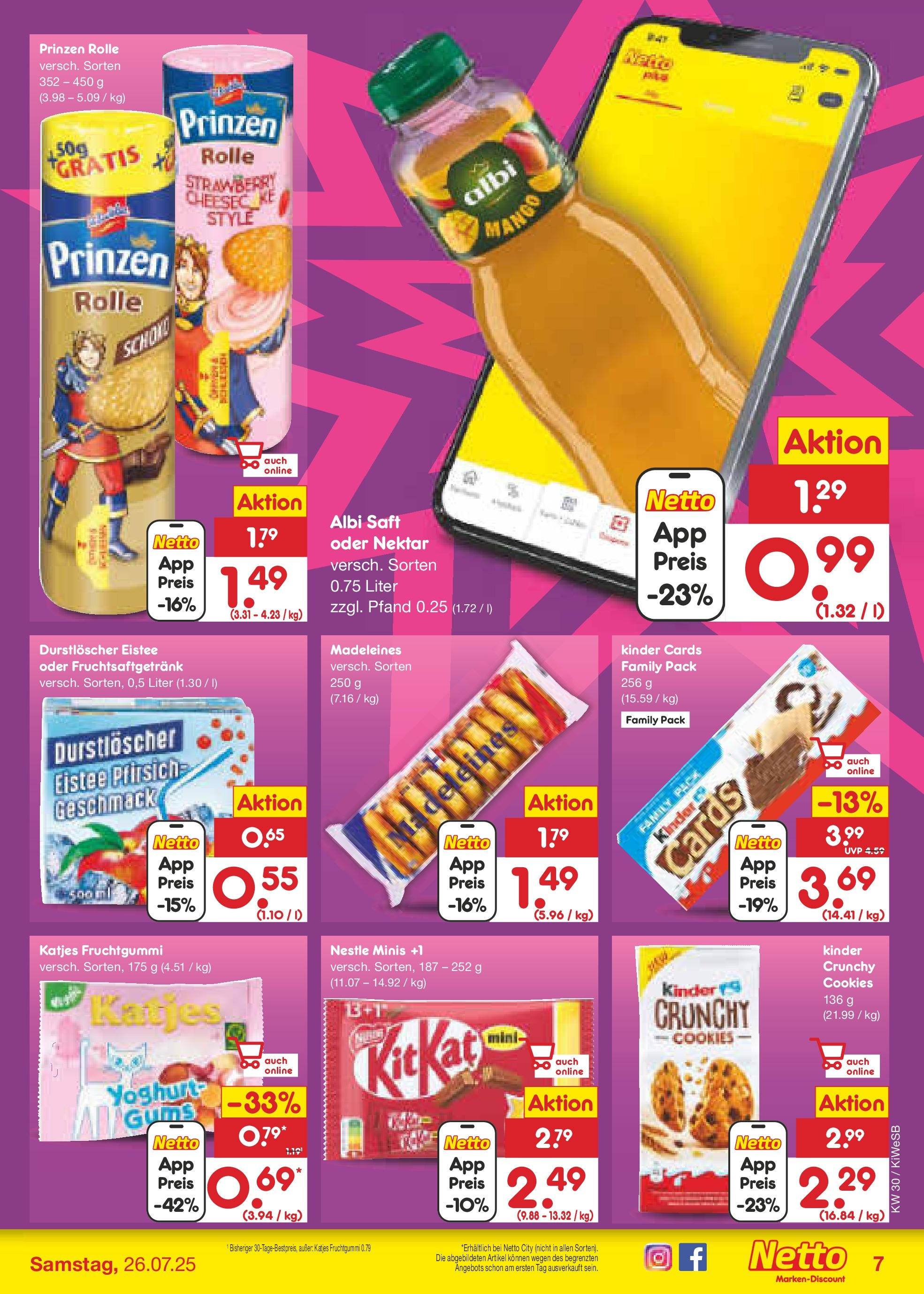 Netto Marken-Discount prospekt Bad Friedrichshall	 (ab 21.07.2025) » Angebote | Seite: 7 | Produkte: Katjes, Mango, Pfirsich, Saft