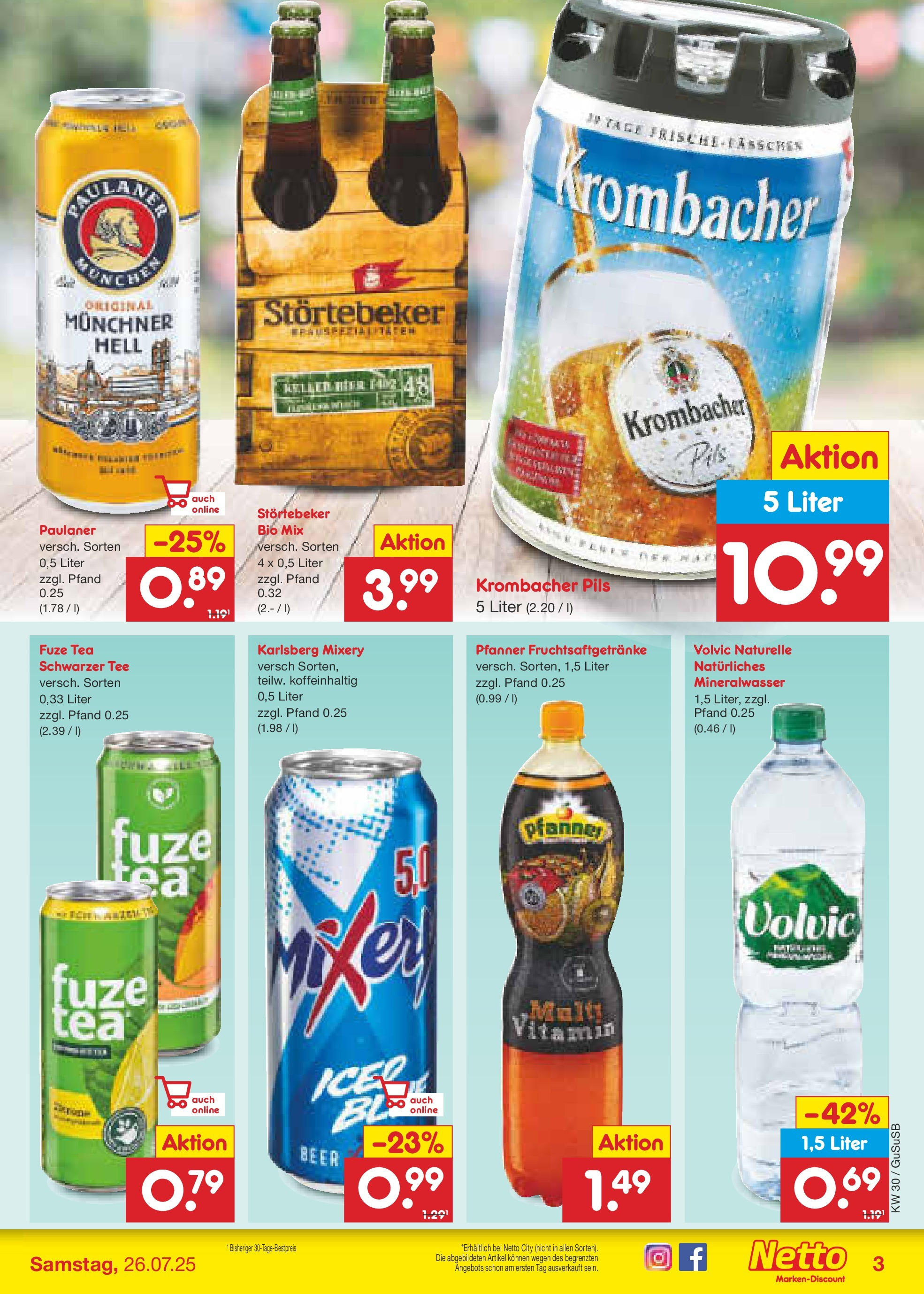 Netto Marken-Discount prospekt Rodewisch	 (ab 21.07.2025) » Angebote | Seite: 33 | Produkte: Pils, Mineralwasser, Tee, Paulaner
