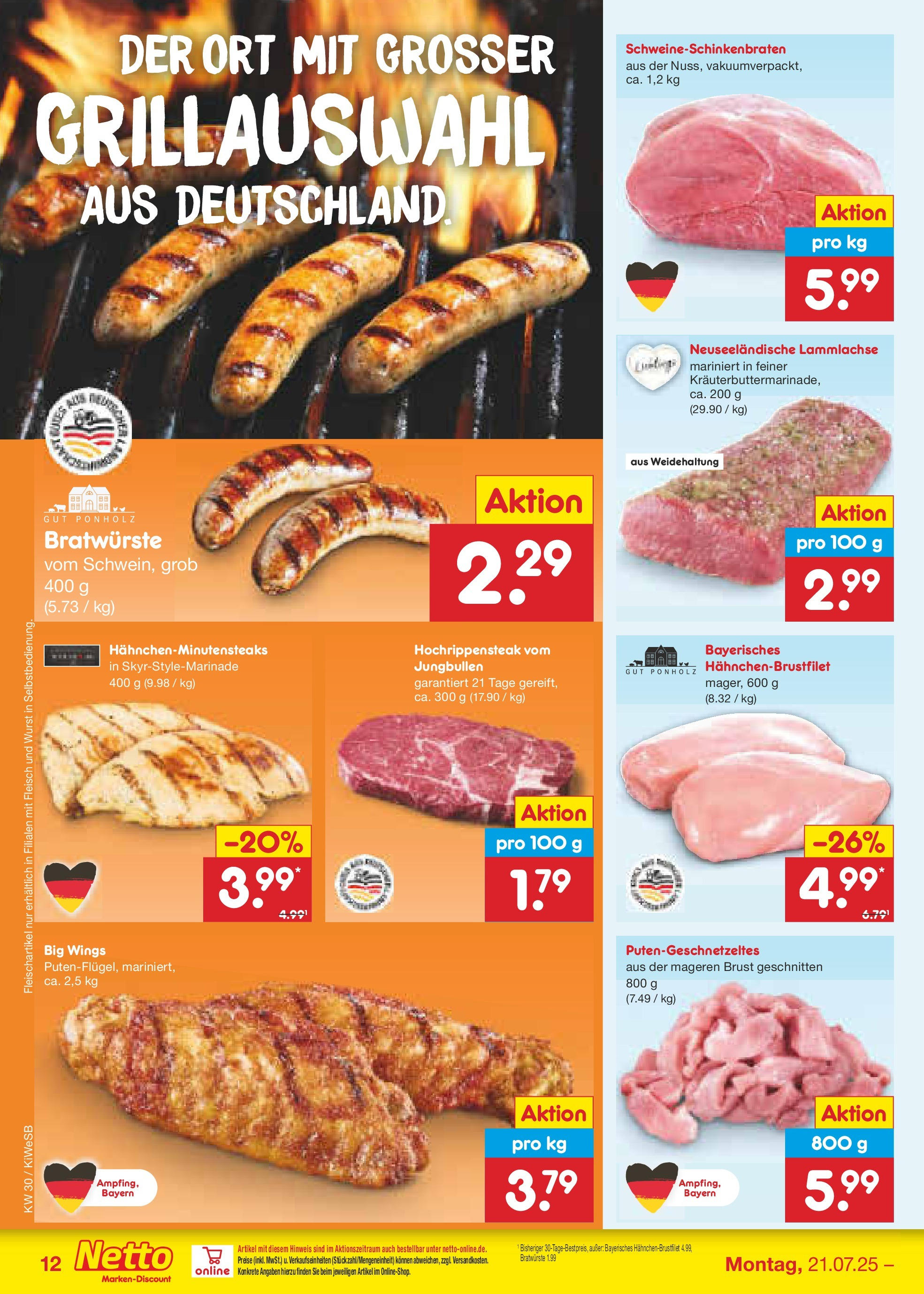 Netto Marken-Discount prospekt Bad Friedrichshall	 (ab 21.07.2025) » Angebote | Seite: 16 | Produkte: Wurst, Fleisch