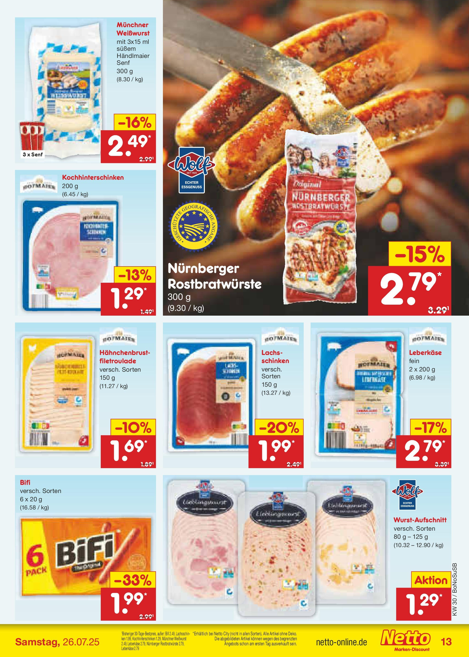 Netto Marken-Discount prospekt Stadtlohn (ab 21.07.2025) » Angebote | Seite: 17 | Produkte: Bifi, Weißwurst, Hahnchenbrust, Leberkase Netto Marken-Discount prospekt Stadtlohn (ab 21.07.2025) » Angebote | Seite: 17 | Produkte: Bifi, Weißwurst, Hahnchenbrust, Leberkase