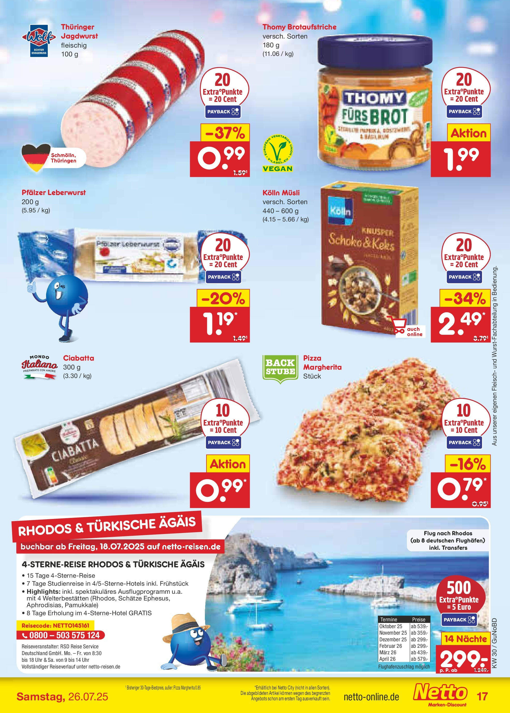 Netto Marken-Discount prospekt Augustusburg (ab 21.07.2025) » Angebote | Seite: 23 | Produkte: Brot, Pizza, Fleisch, Uhr Netto Marken-Discount prospekt Augustusburg (ab 21.07.2025) » Angebote | Seite: 23 | Produkte: Brot, Pizza, Fleisch, Uhr